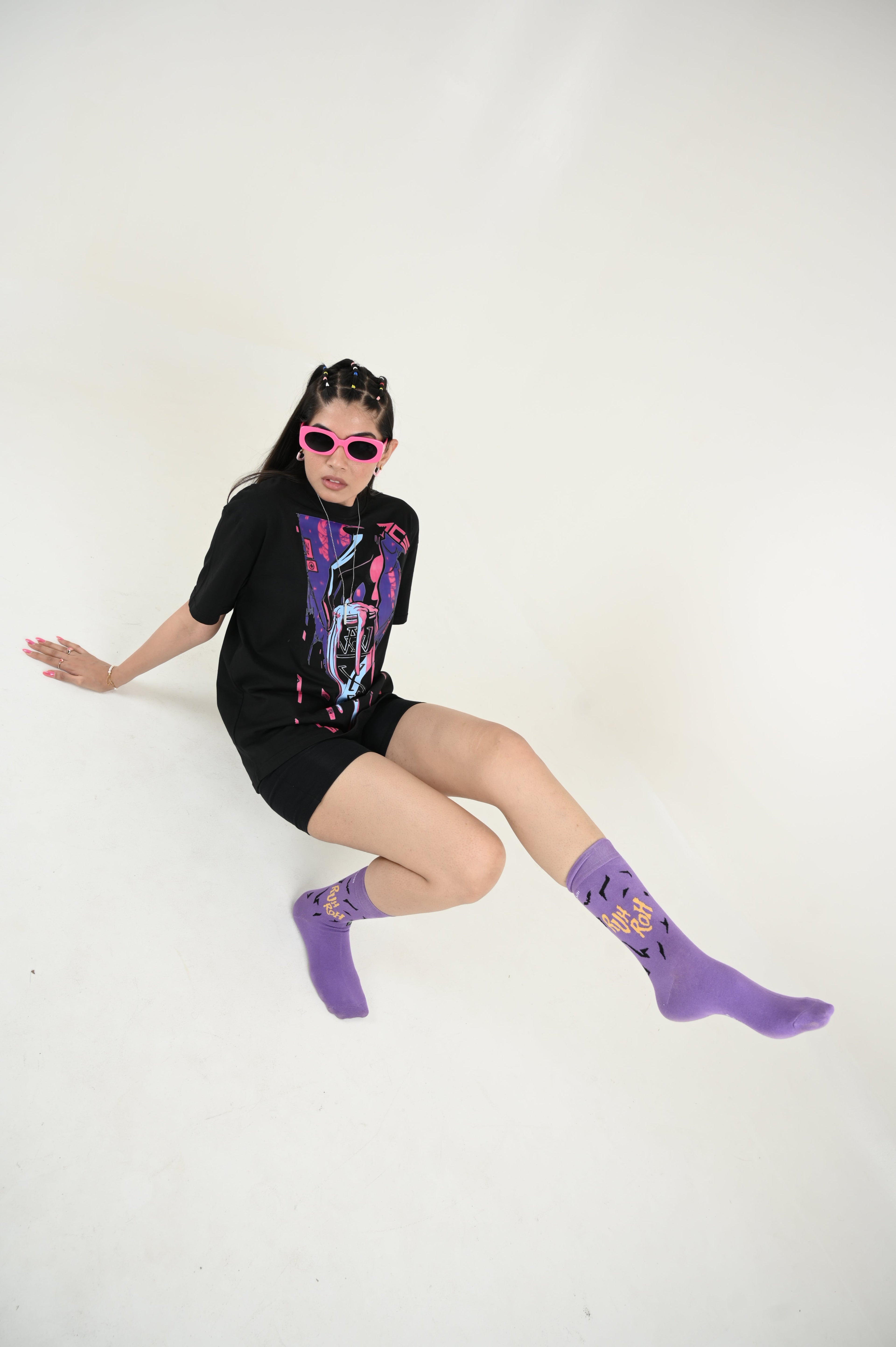 More vilas 100% Cotton Oversized Black T-shirt by Unfussy with 100% cotton, Black, Casual Wear, Organic, Oversized Fit, Printed, T-Shirts, Unfussy, Unisex, Womenswear at Kamakhyaa for sustainable fashion