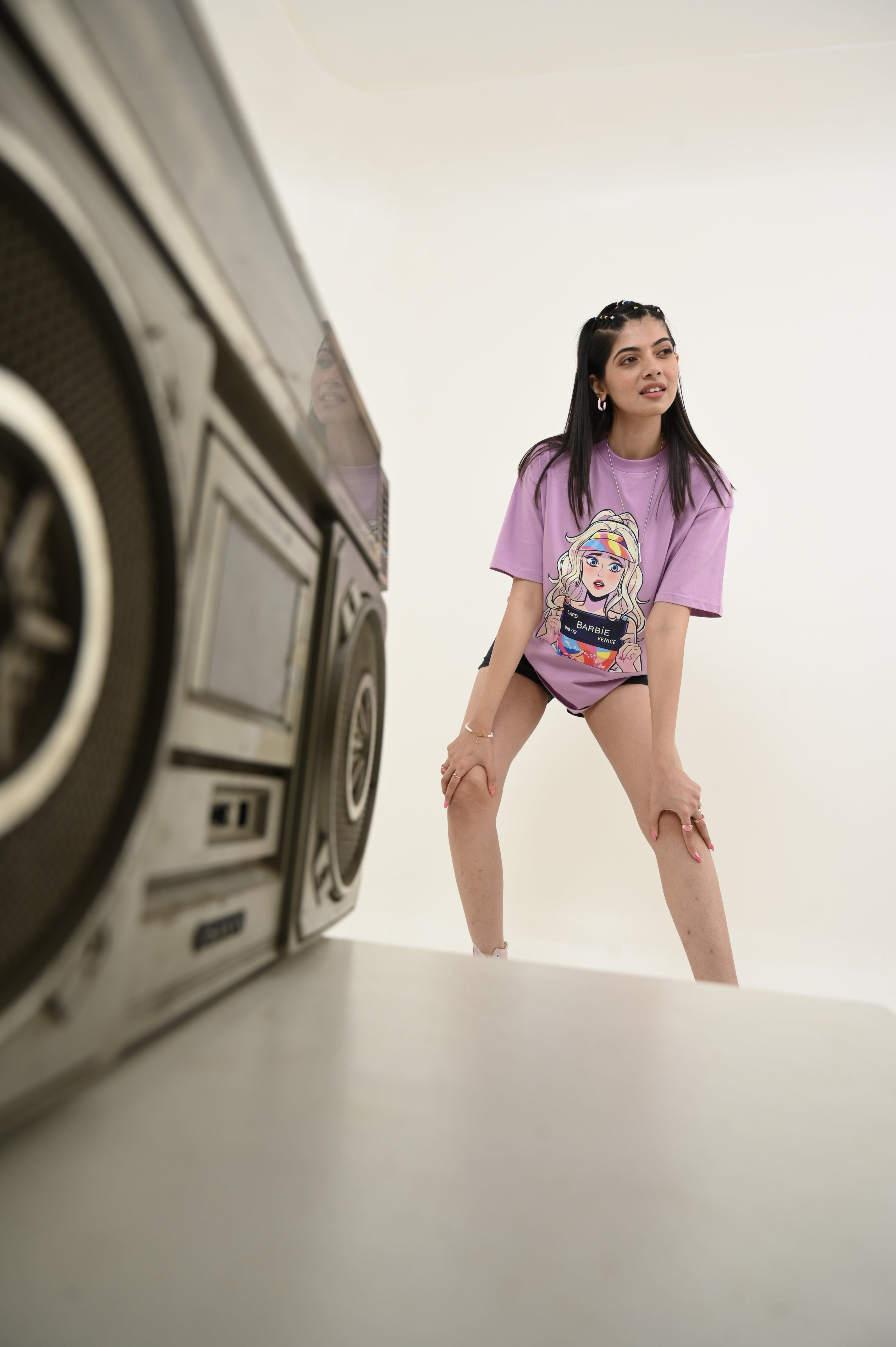 Barbie 100% Cotton Oversized Purple T-shirt by Unfussy with 100% cotton, Casual Wear, Organic, Oversized Fit, Printed, Purple, Shirts, T-Shirts, Unfussy, Unisex, Womenswear at Kamakhyaa for sustainable fashion