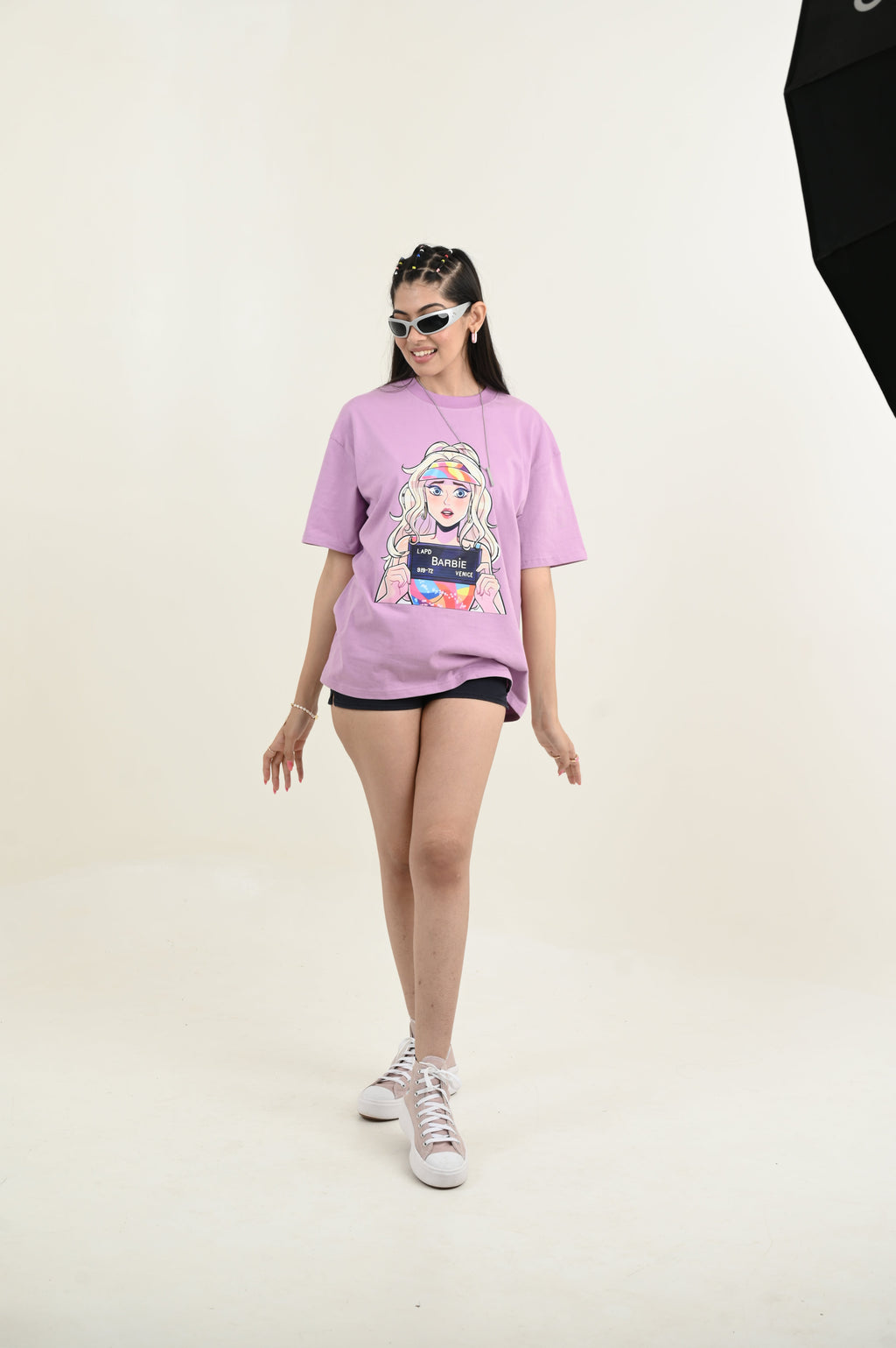 Barbie 100% Cotton Oversized Purple T-shirt by Unfussy with 100% cotton, Casual Wear, Organic, Oversized Fit, Printed, Purple, Shirts, T-Shirts, Unfussy, Unisex, Womenswear at Kamakhyaa for sustainable fashion
