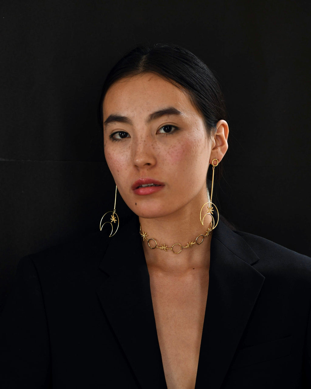 Gold Brass Linked Cinnamon Choker by The Loom Art with Brass, Choker, Cosmic Dream by The Loom Art, Fashion Jewellery, Free Size, Gold, Gold Plated, jewelry, Natural at Kamakhyaa for sustainable fashion