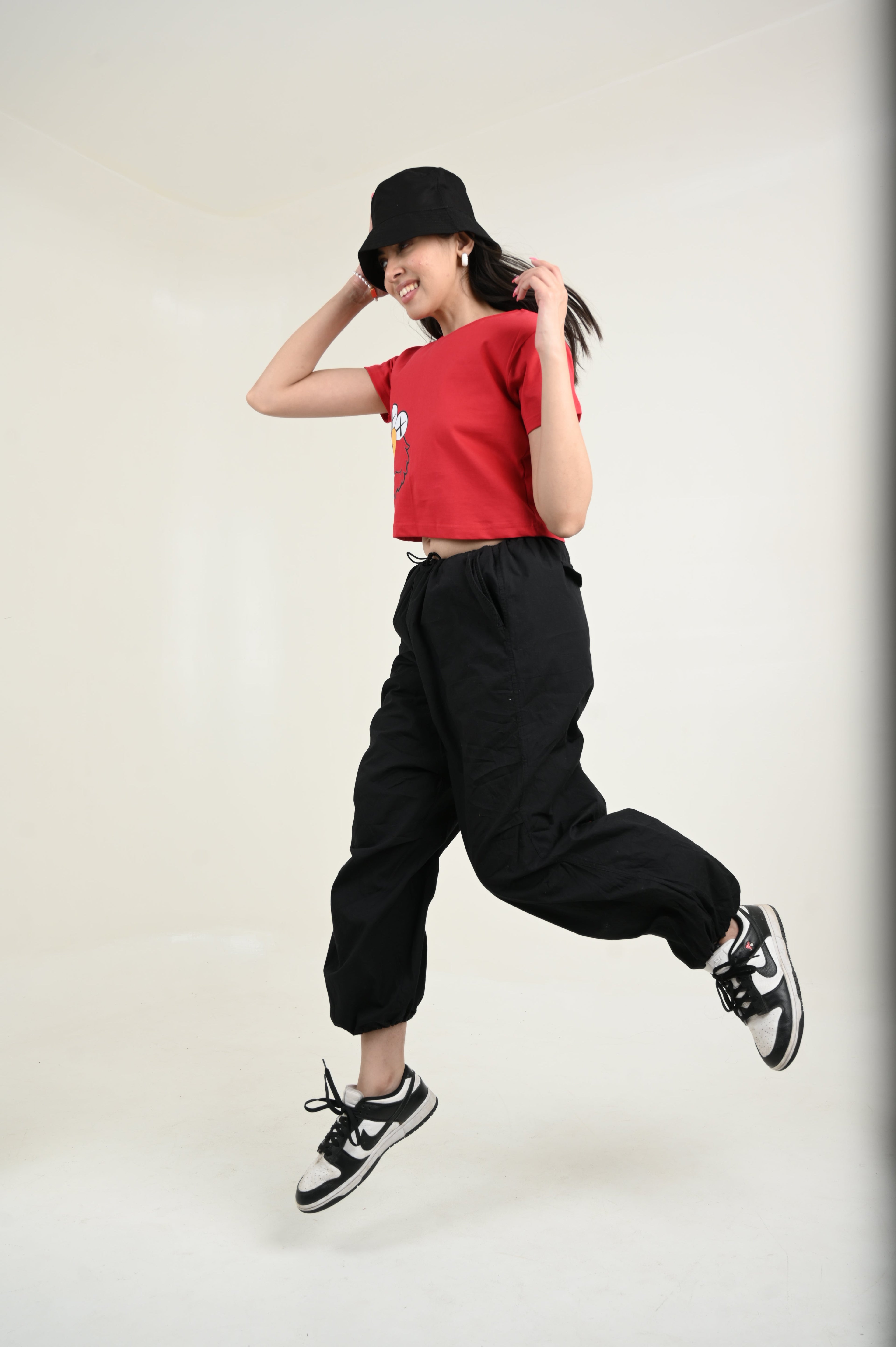 Elmo 100% Cotton Crop Red T-shirt by Unfussy with 100% cotton, Casual Wear, Crop Tops, Organic, Oversized Fit, Printed, Red, T-Shirts, Unfussy, Unisex, Womenswear at Kamakhyaa for sustainable fashion