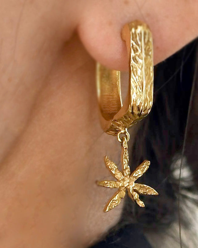 Gold Brass Short Earrings by The Loom Art with Brass, Cosmic Dream by The Loom Art, Fashion Jewellery, Free Size, Gold, Gold Plated, jewelry, Less than $50, Natural, Short Earrings at Kamakhyaa for sustainable fashion