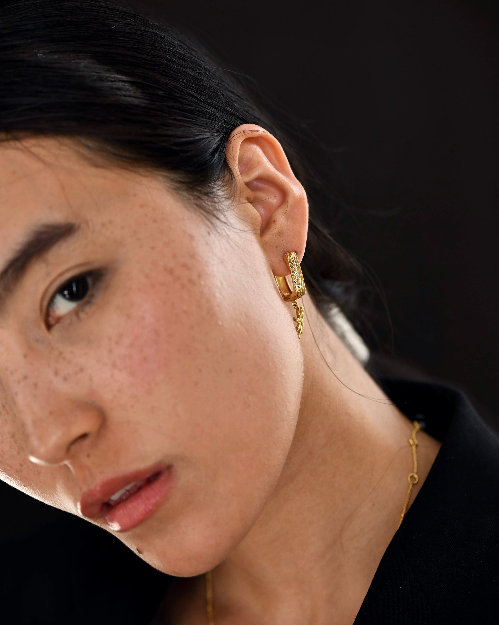 Gold Brass Short Earrings by The Loom Art with Brass, Cosmic Dream by The Loom Art, Fashion Jewellery, Free Size, Gold, Gold Plated, jewelry, Less than $50, Natural, Short Earrings at Kamakhyaa for sustainable fashion