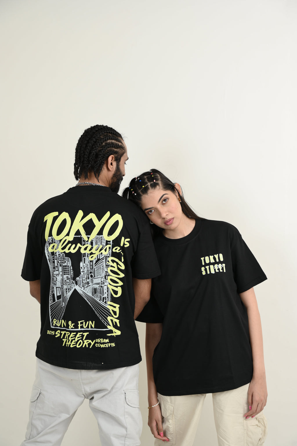 Tokyo Street 100% Cotton Oversized Black T-shirt by Unfussy with 100% cotton, Black, Casual Wear, Organic, Oversized Fit, Printed, T-Shirts, Unfussy, Unisex, Womenswear at Kamakhyaa for sustainable fashion