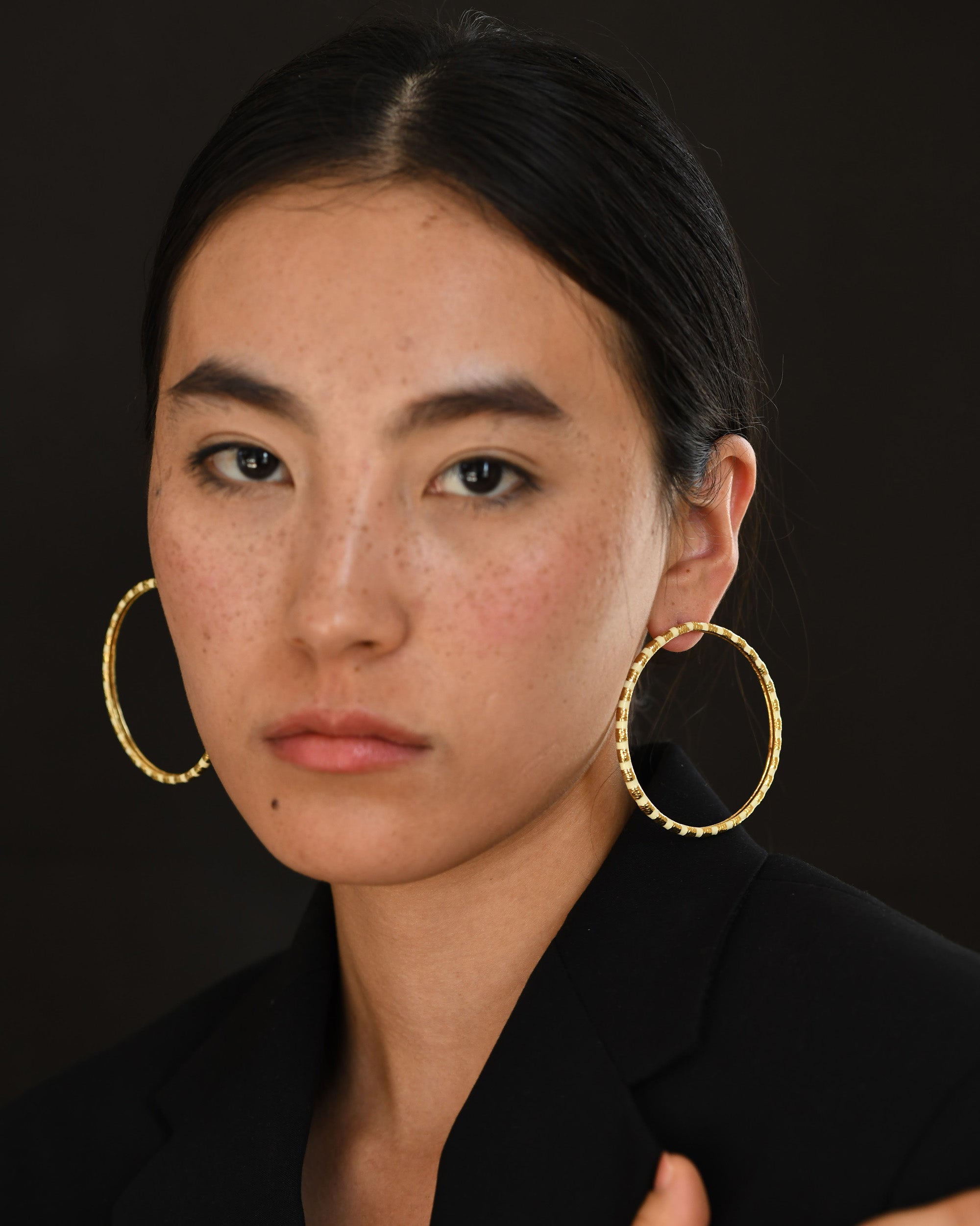 Gold Brass Golden Galaxy Hoops by The Loom Art with Brass, Cosmic Dream by The Loom Art, Fashion Jewellery, Free Size, Gold, Gold Plated, Hoops, jewelry, Natural at Kamakhyaa for sustainable fashion