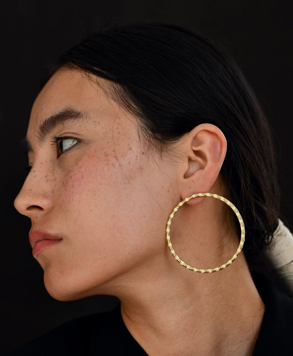 Gold Brass Golden Galaxy Hoops by The Loom Art with Brass, Cosmic Dream by The Loom Art, Fashion Jewellery, Free Size, Gold, Gold Plated, Hoops, jewelry, Natural at Kamakhyaa for sustainable fashion