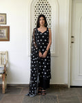 Black Printed Kurta Set With Dupatta by Taro with Best Selling, Black, Chiffon, Evening Wear, Gulzar by Taro, Indian Wear, July Sale, July Sale 2023, Kurta Palazzo Sets, Natural, Prints, Regular Fit, Womenswear at Kamakhyaa for sustainable fashion