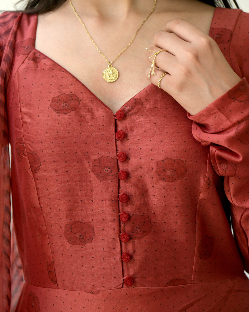 Red Chanderi Silk Kurta Set With Dupatta by Taro with Best Selling, Chiffon, Evening Wear, Gulzar by Taro, Indian Wear, July Sale, July Sale 2023, Kurta Pant Sets, Kurta Set With Dupatta, Natural, Prints, Red, Regular Fit, Womenswear at Kamakhyaa for sustainable fashion