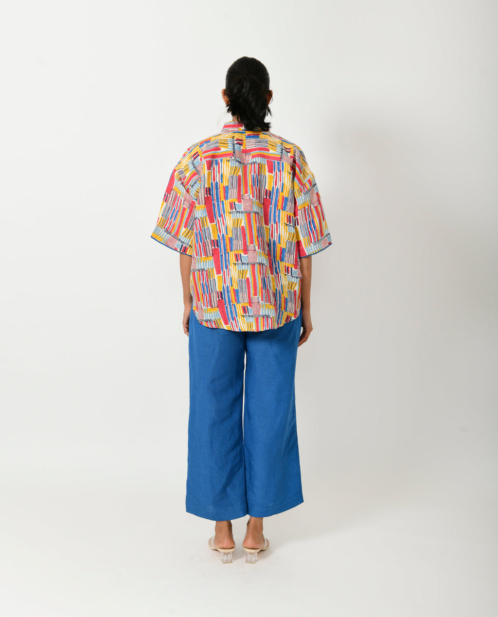 Multicolor Linen-Co-ord Set by Rias Jaipur with Casual Wear, Co-ord Sets, Linen Blend, Multicolor, Natural, Prints, Relaxed Fit, Scribble Prints, Vacation Co-ords, Womenswear, Yaadein, Yaadein by Rias Jaipur at Kamakhyaa for sustainable fashion