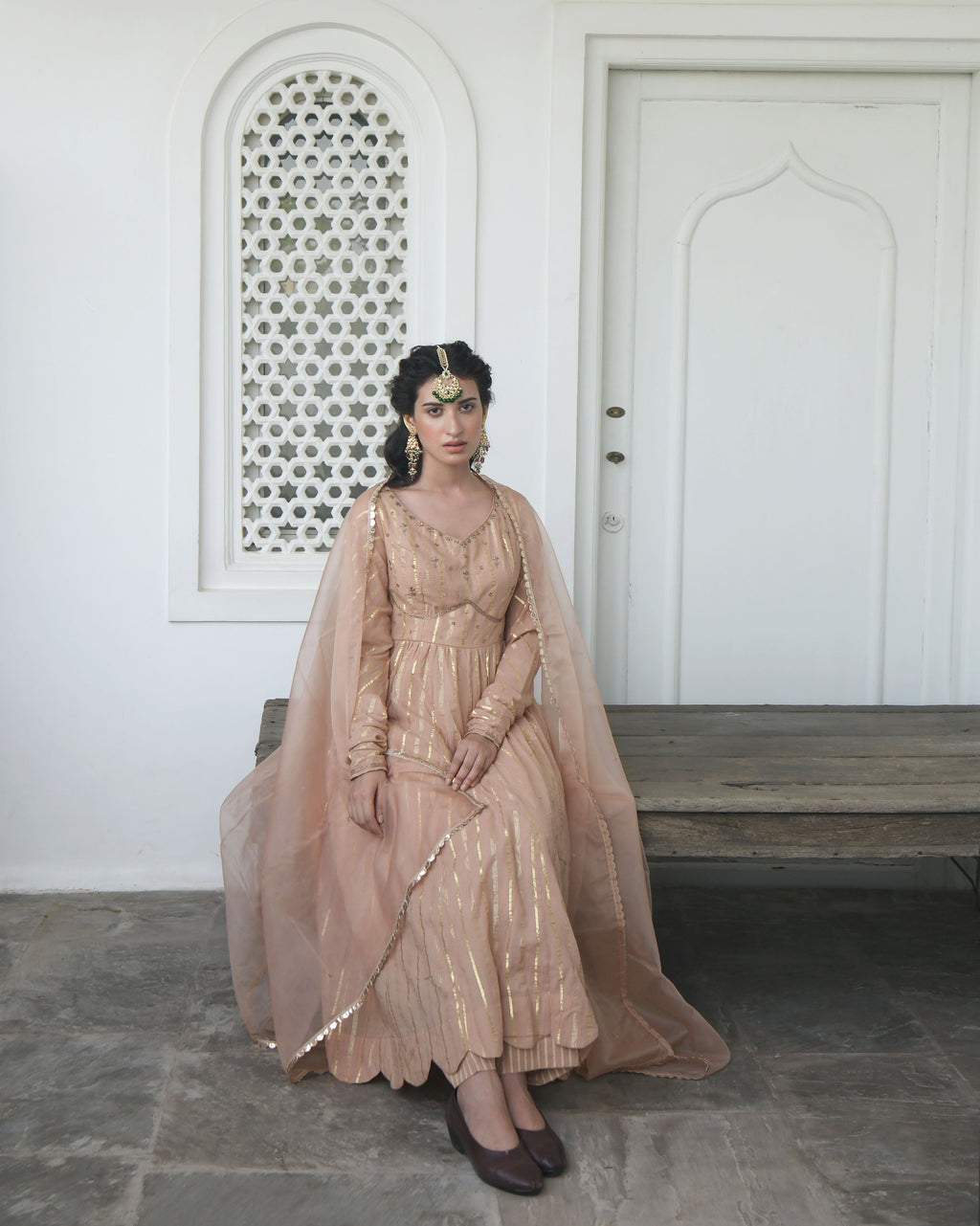 Brown Embroidered Cotton Kurta Set With Dupatta With Zari by Taro with Best Selling, Brown, Duplicate, Embroidered, Evening Wear, Handwoven Cotton, Indian Wear, July Sale, July Sale 2023, Kurta Palazzo Sets, Natural, Regular Fit, Sitara by Taro, Wedding Gifts, Womenswear at Kamakhyaa for sustainable fashion