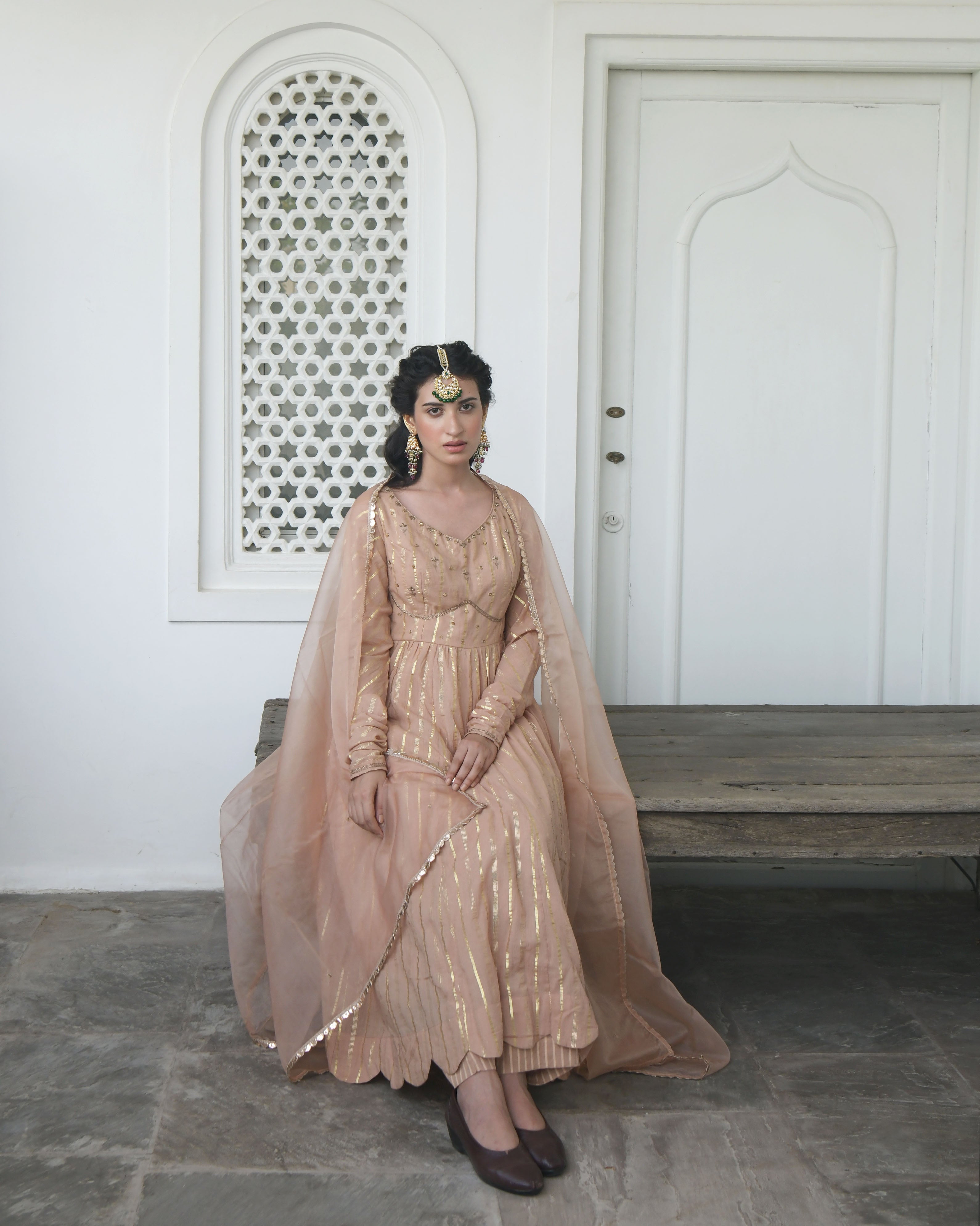 Brown Embroidered Cotton Kurta Set With Dupatta With Zari by Taro with Best Selling, Brown, Duplicate, Embroidered, Evening Wear, Handwoven Cotton, Indian Wear, July Sale, July Sale 2023, Kurta Palazzo Sets, Natural, Regular Fit, Sitara by Taro, Wedding Gifts, Womenswear at Kamakhyaa for sustainable fashion