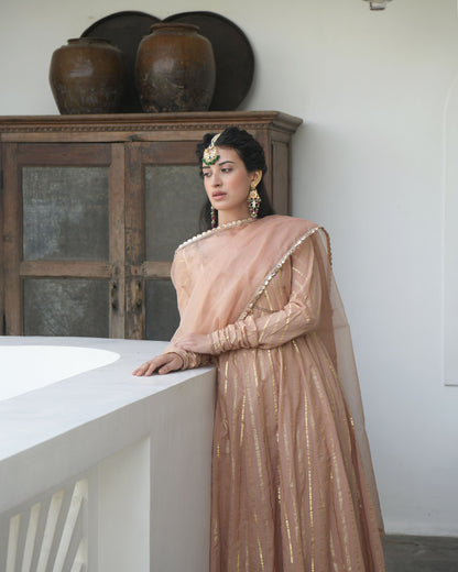 Brown Embroidered Cotton Kurta Set With Dupatta With Zari by Taro with Best Selling, Brown, Duplicate, Embroidered, Evening Wear, Handwoven Cotton, Indian Wear, July Sale, July Sale 2023, Kurta Palazzo Sets, Natural, Regular Fit, Sitara by Taro, Wedding Gifts, Womenswear at Kamakhyaa for sustainable fashion