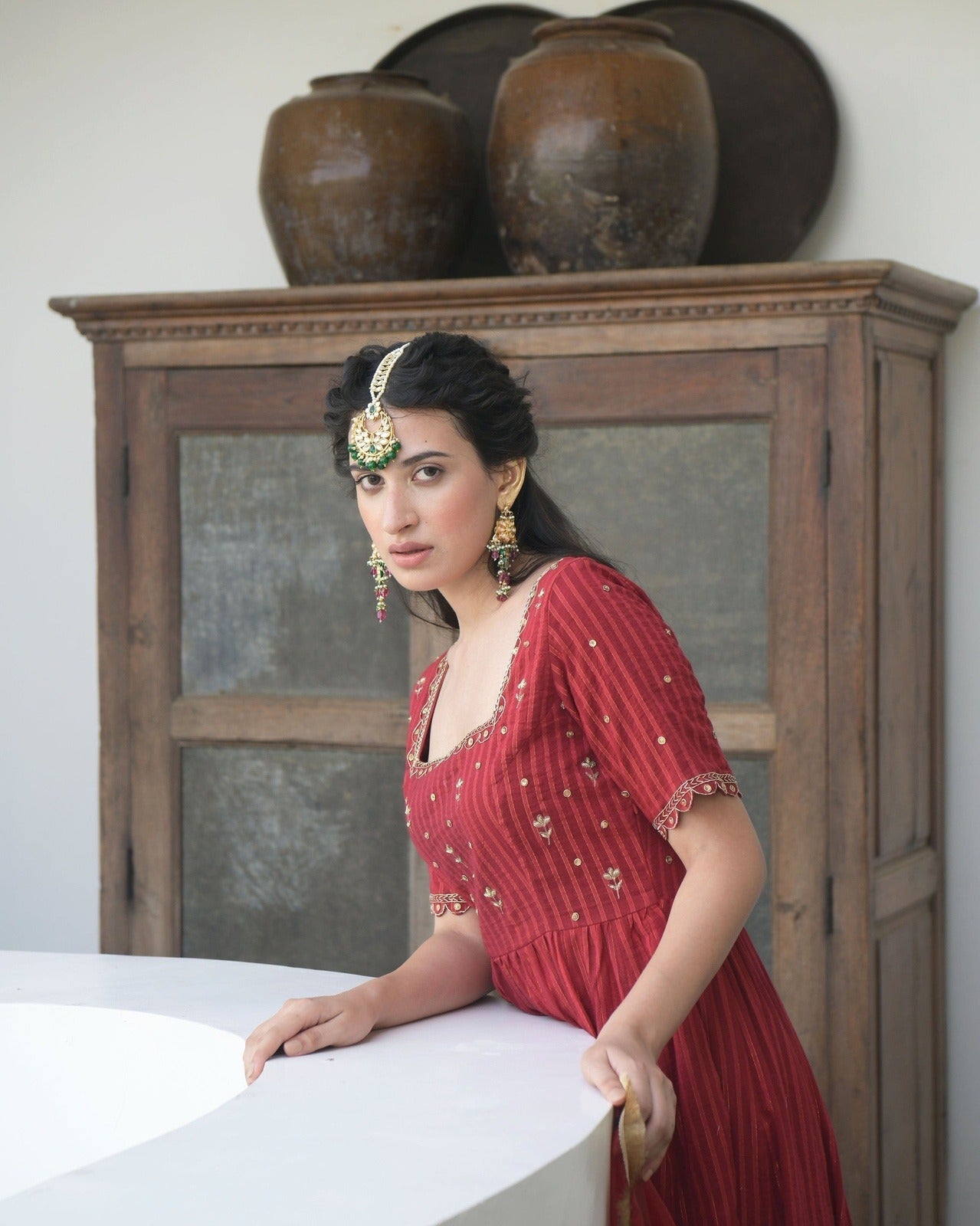 Red Embroidered Kurta Set With Dupatta by Taro with Best Selling, Evening Wear, Indian Wear, July Sale, July Sale 2023, Kaftan Set, Kurta Pant Sets, Kurta Set With Dupatta, Natural, Red, Regular Fit, Sitara by Taro, Textured, Womenswear at Kamakhyaa for sustainable fashion