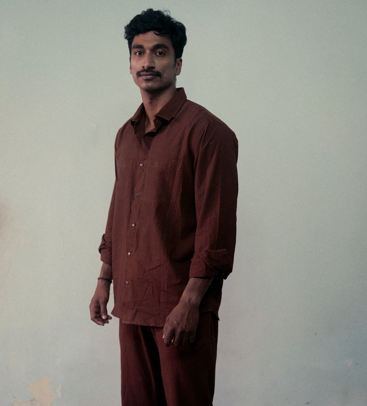 Solid Brown Shirt by Deeta Clothing with Brown, Casual Wear, Fall, Handwoven Cotton, Menswear, Natural with azo dyes, Relaxed Fit, Shibui AW22, Shirts, Solids, Tops at Kamakhyaa for sustainable fashion