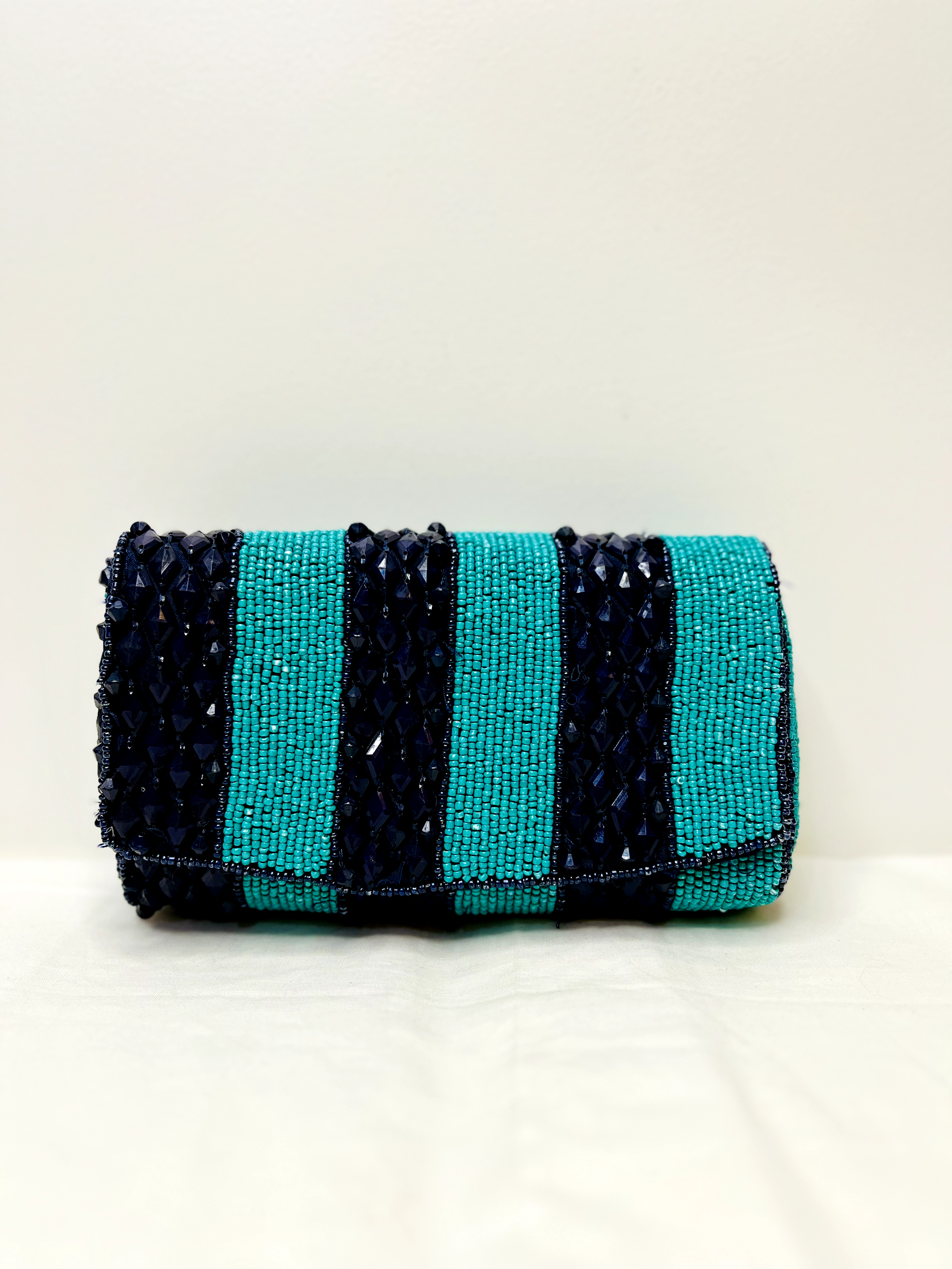 Blue And Black Sequin Beaded Sling Bag by Discarded Fresh Bags with Beads, Black, Blue, Casual Wear, Cotton, Made from Natural Materials, Mirror Work, Multicolor, Sling Bags, Women Led Designer at Kamakhyaa for sustainable fashion