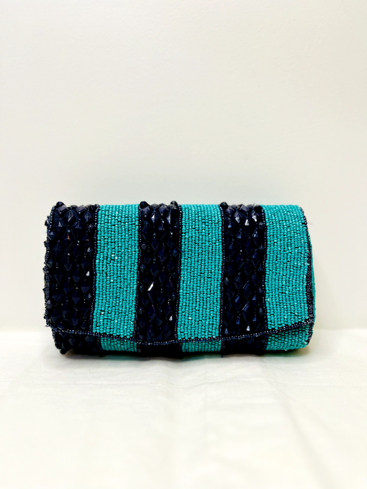 Blue And Black Sequin Beaded Sling Bag by Discarded Fresh Bags with Beads, Black, Blue, Casual Wear, Cotton, Made from Natural Materials, Mirror Work, Multicolor, Sling Bags, Women Led Designer at Kamakhyaa for sustainable fashion