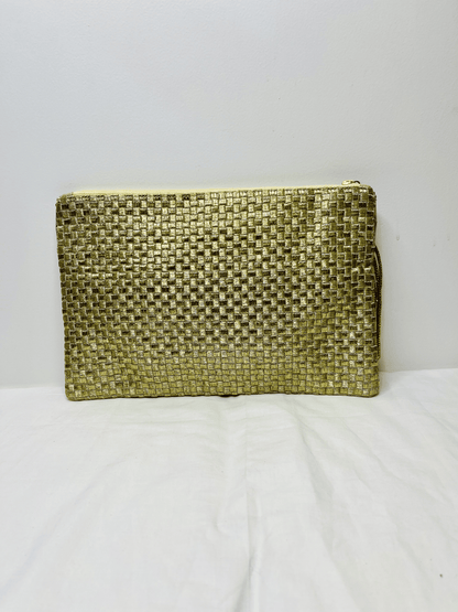 Golden Pouch by Discarded Fresh Bags with Beads, Casual Wear, Cotton, Gold, Golden, Made from Natural Materials, Mirror Work, Multicolor, Pouches, Sequins, Women Led Designer at Kamakhyaa for sustainable fashion