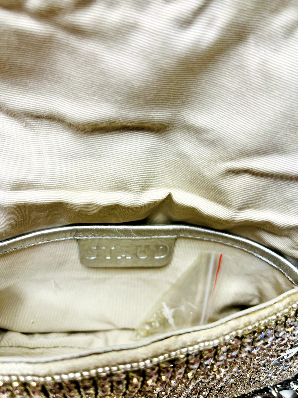 Silver Rhinestone Sling Bag by Discarded Fresh Bags with Beads, Casual Wear, Made from Natural Materials, Mirror Work, Multicolor, Silver, Sling Bags, Upcycled Cotton, White, Women Led Designer at Kamakhyaa for sustainable fashion