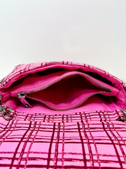 Pink Sling Bag by Discarded Fresh Bags with Beads, Casual Wear, Cotton, Made from Natural Materials, Mirror Work, Multicolor, Sling Bags, White, Women Led Designer at Kamakhyaa for sustainable fashion