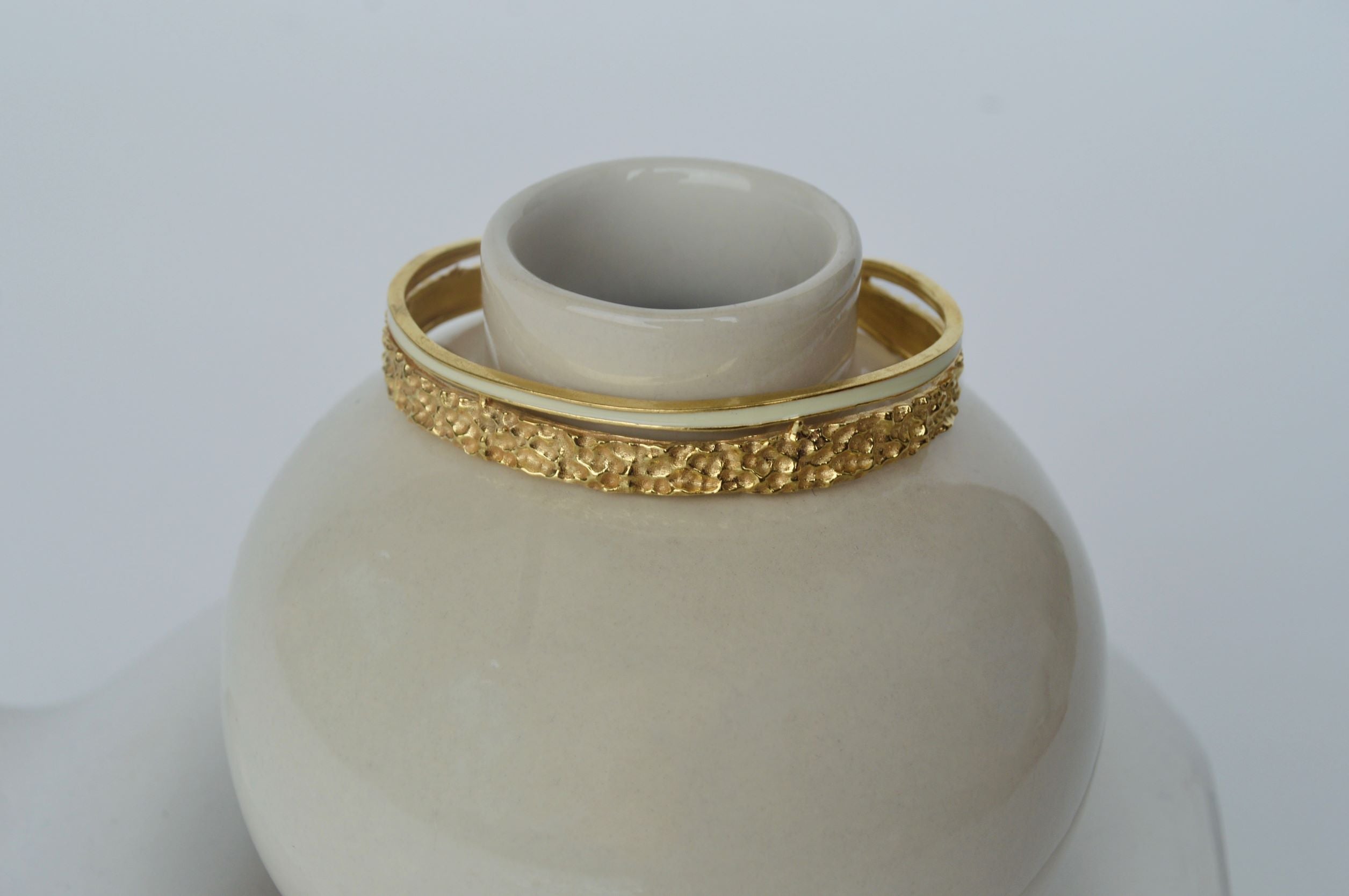 Gold Brass Golden Enamel Bracelets by The Loom Art with Add Ons, Bracelets, Brass, Cosmic Dream by The Loom Art, Fashion Jewellery, For Daughter, Free Size, Gold, Gold Plated, jewelry, Natural, Textured at Kamakhyaa for sustainable fashion