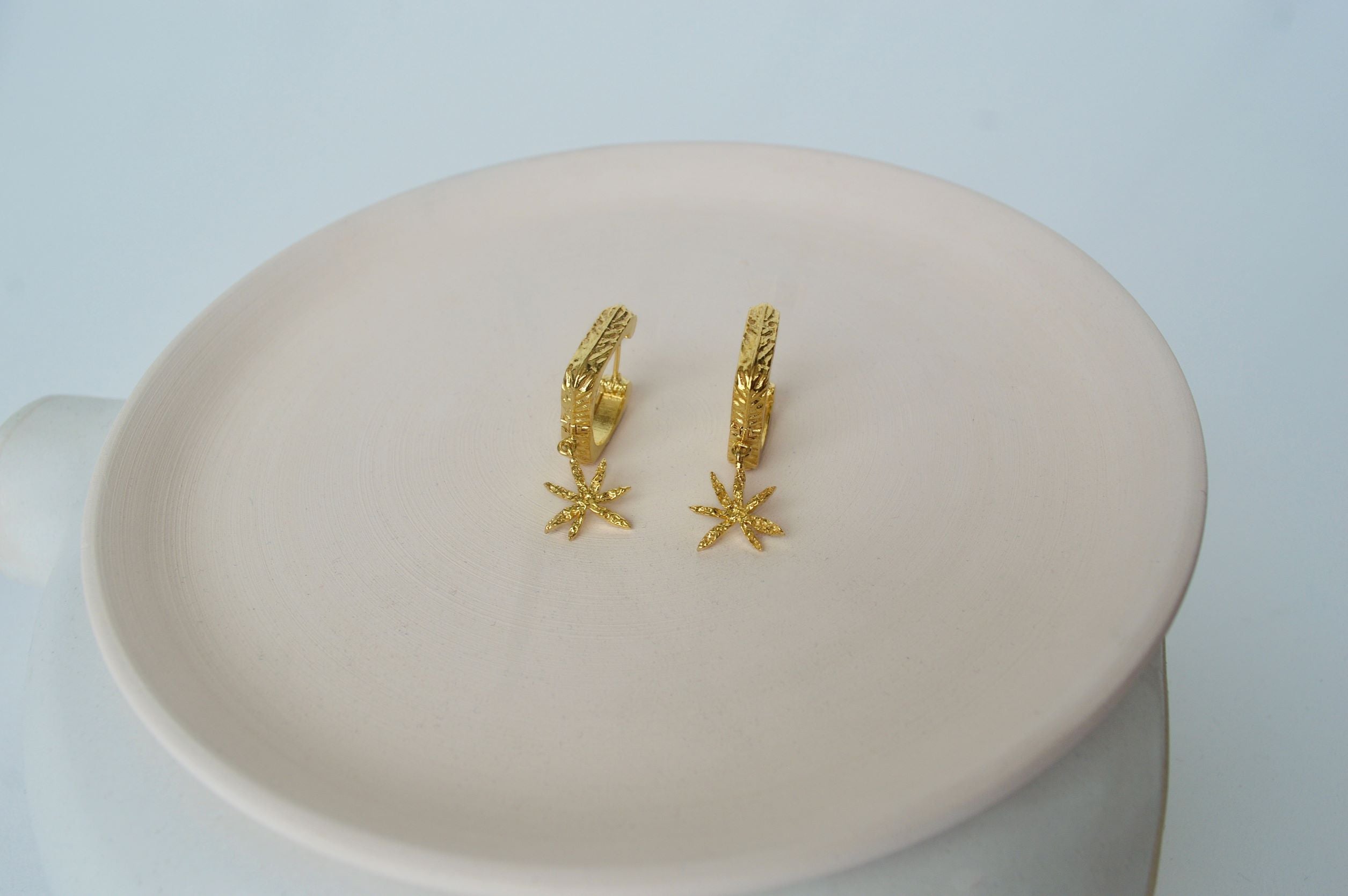 Gold Brass Short Earrings by The Loom Art with Brass, Cosmic Dream by The Loom Art, Fashion Jewellery, Free Size, Gold, Gold Plated, jewelry, Less than $50, Natural, Short Earrings at Kamakhyaa for sustainable fashion