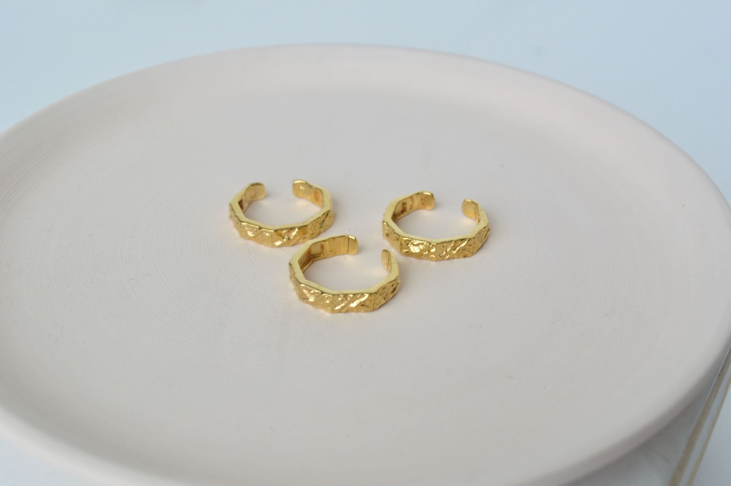 Gold Brass Textured Hexagon Hoops by The Loom Art with Brass, Cosmic Dream by The Loom Art, Fashion Jewellery, Free Size, Gold, Gold Plated, Hoops, jewelry, Less than $50, Natural, Office Wear Jewellery at Kamakhyaa for sustainable fashion