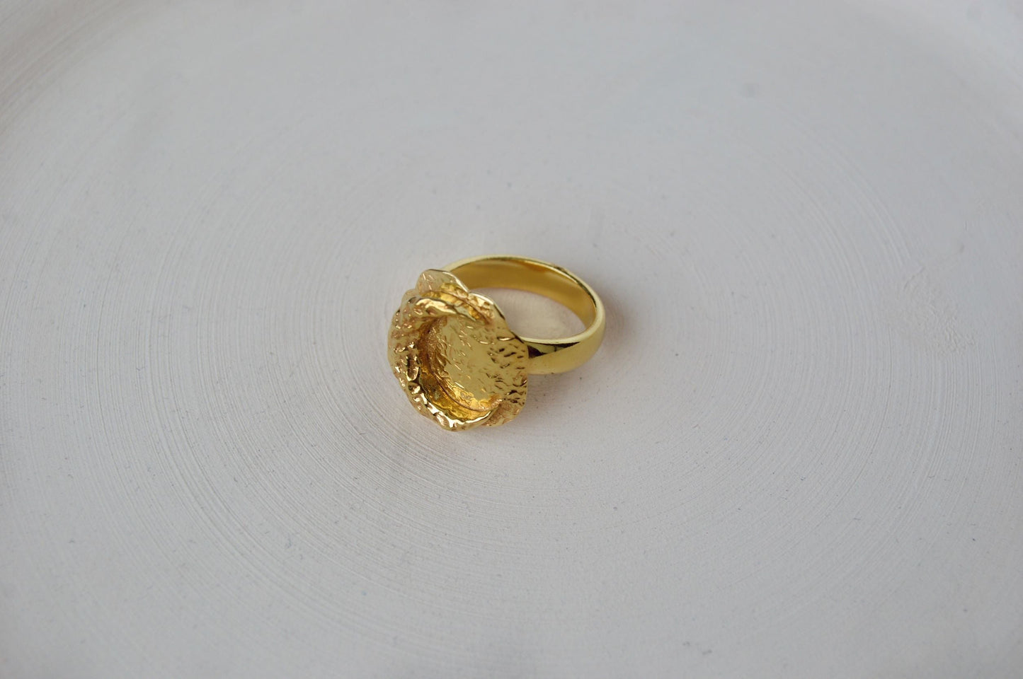 Gold Brass Luna statement Ring by The Loom Art with Brass, Cosmic Dream by The Loom Art, Fashion Jewellery, Free Size, Gold, Gold Plated, jewelry, Less than $50, Natural, Rings, Textured at Kamakhyaa for sustainable fashion