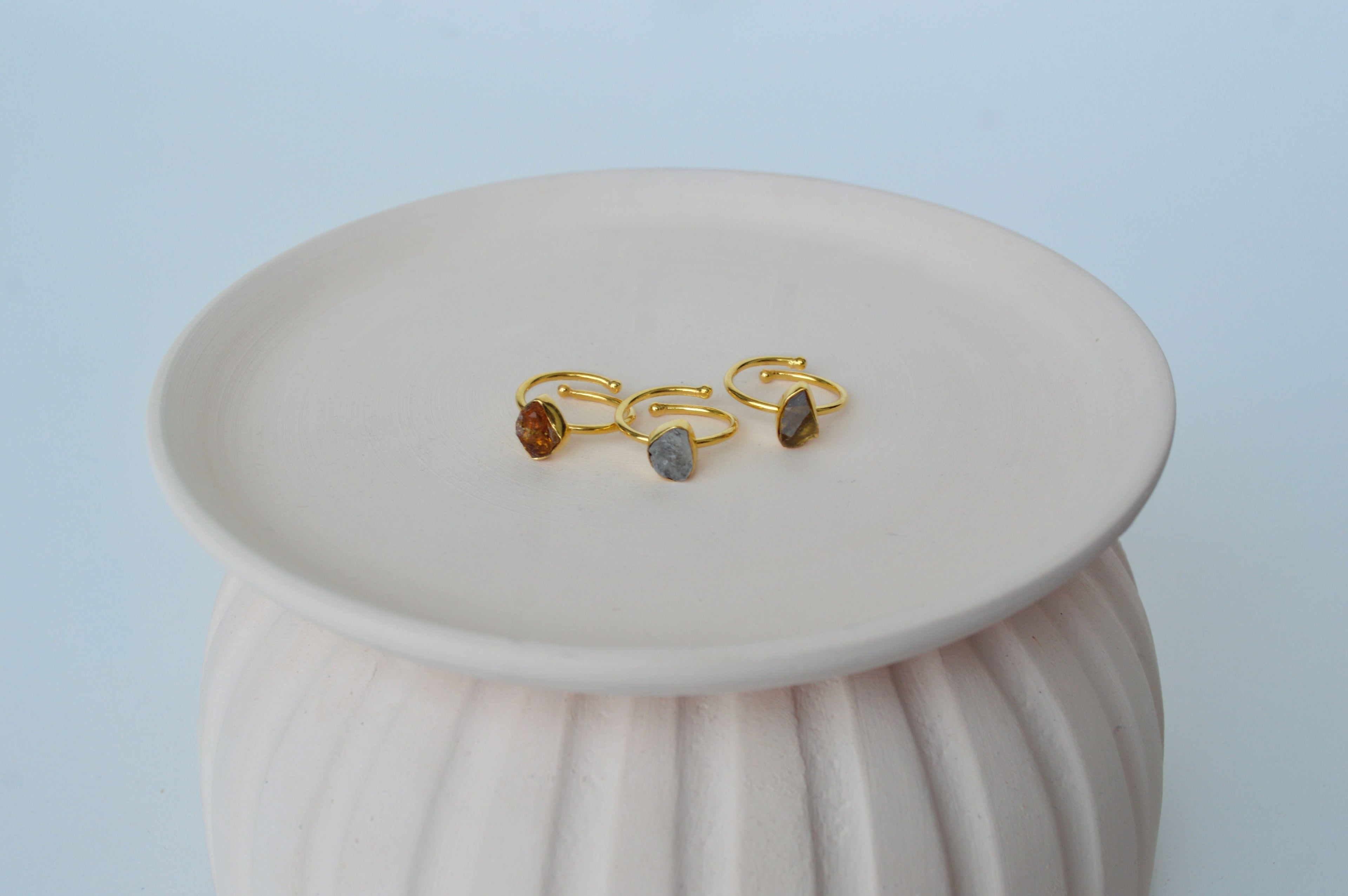 Gold Brass Set of 3 Stackable Rings by The Loom Art with Brass, Cosmic Dream by The Loom Art, Fashion Jewellery, Free Size, Gold, Gold Plated, jewelry, Less than $50, Natural, Rings at Kamakhyaa for sustainable fashion