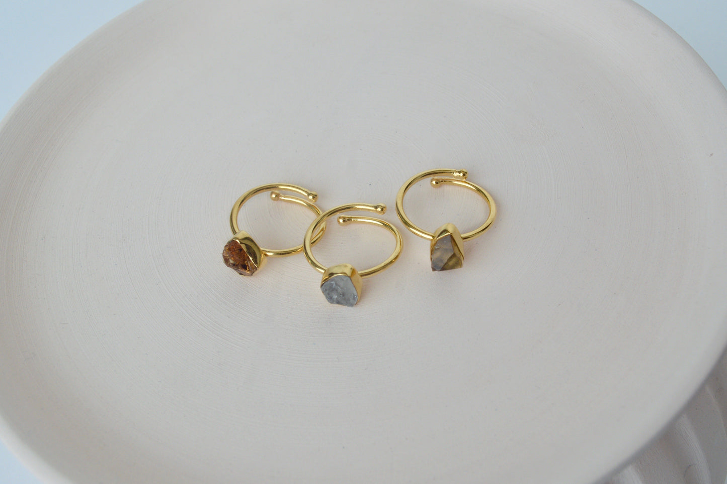 Gold Brass Set of 3 Stackable Rings by The Loom Art with Brass, Cosmic Dream by The Loom Art, Fashion Jewellery, Free Size, Gold, Gold Plated, jewelry, Less than $50, Natural, Rings at Kamakhyaa for sustainable fashion