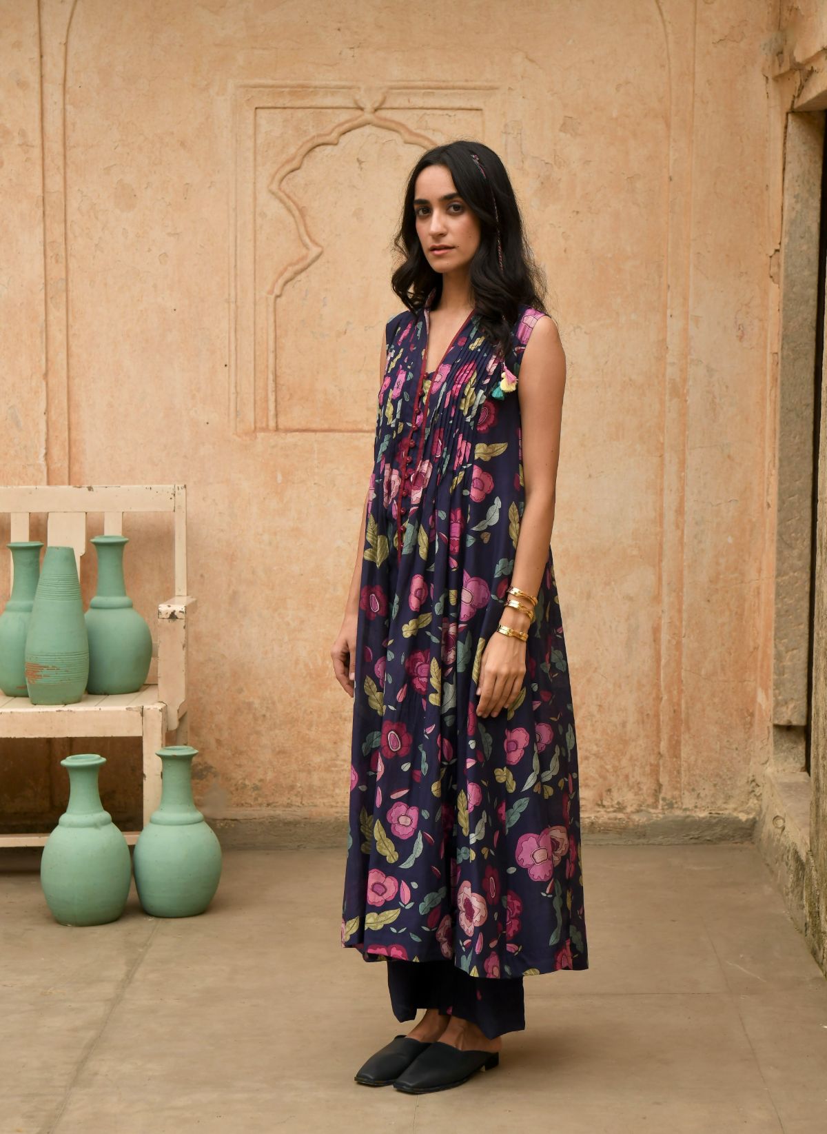 Blue Carnation Shirt Kurta by Taro with Best Selling, Blue, Casual Wear, Digital Print, Embroidered, Enchanted Garden by Taro, Evening Wear, Handcrafted buttons, Indian Wear, July Sale, July Sale 2023, Kurta Pant Sets, Kurta Set With Dupatta, Natural, Natural with azo free dyes, Relaxed Fit, Silk Chanderi, Womenswear at Kamakhyaa for sustainable fashion