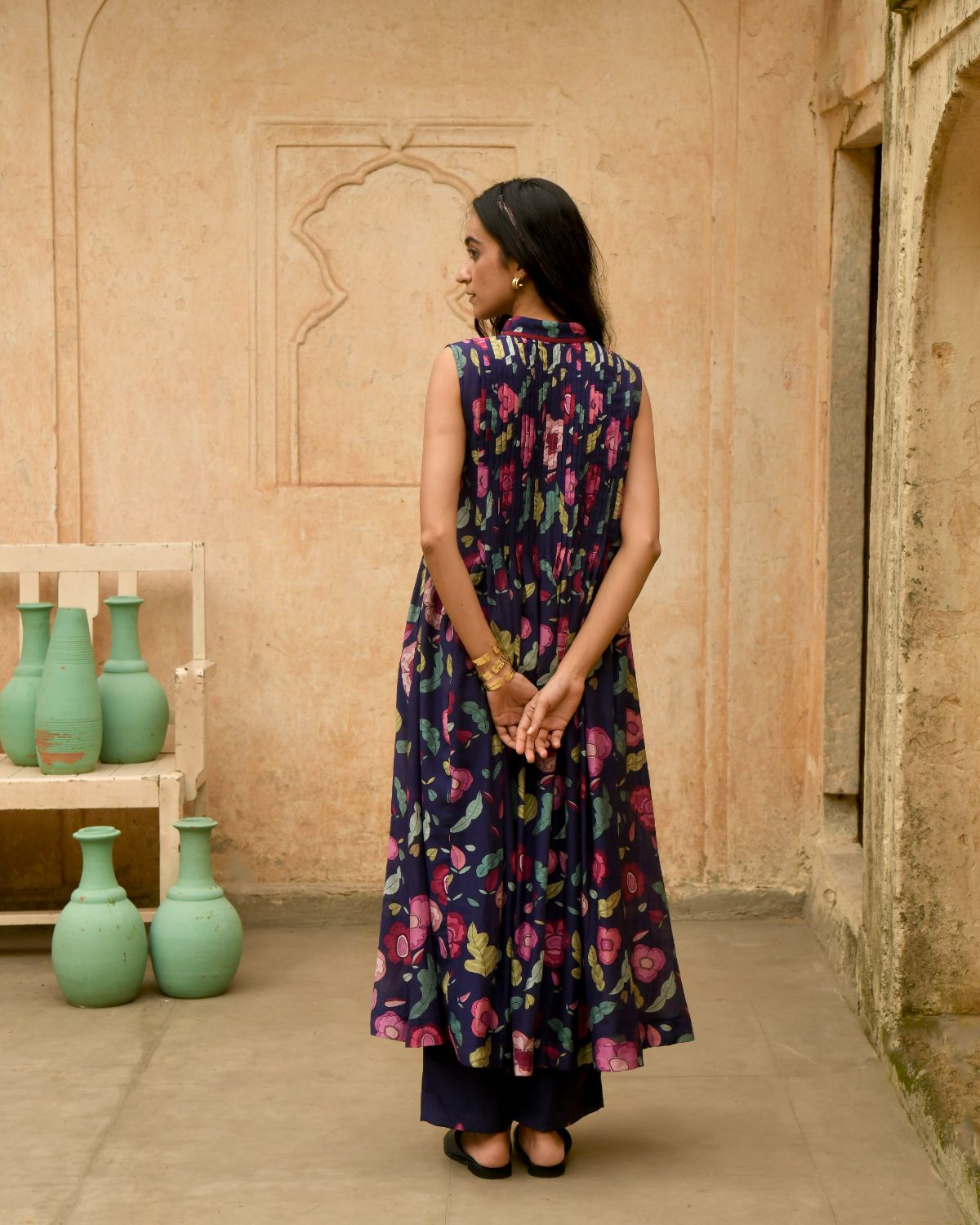 Blue Carnation Shirt Kurta by Taro with Best Selling, Blue, Casual Wear, Digital Print, Embroidered, Enchanted Garden by Taro, Evening Wear, Handcrafted buttons, Indian Wear, July Sale, July Sale 2023, Kurta Pant Sets, Kurta Set With Dupatta, Natural, Natural with azo free dyes, Relaxed Fit, Silk Chanderi, Womenswear at Kamakhyaa for sustainable fashion