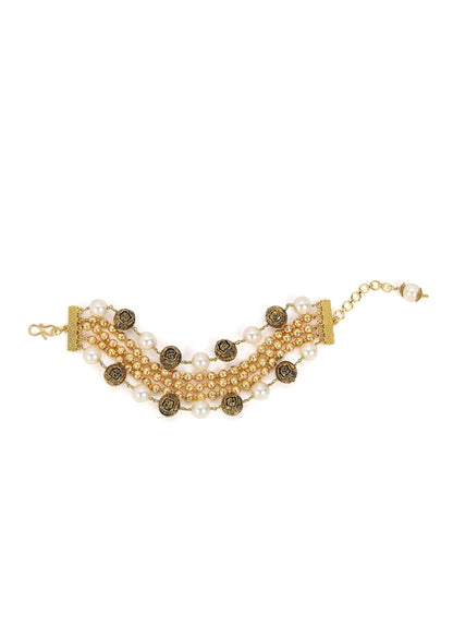 Suvarna Bracelet Gold by House Of Heer with Alloy Metal, Bracelets, Festive Wear, Free Size, Gold, jewelry, Natural, rakhis & lumbas, Textured at Kamakhyaa for sustainable fashion