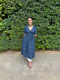 Blue Angrakha With Solid White Pants by Indian Wear with 100% pure cotton, Blue, Festive Wear, Indian Wear, KKYSS, Kurta Pant Sets, Natural, Prints, Regular Fit, Summer Sutra, Womenswear at Kamakhyaa for sustainable fashion