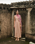 Peach Kurta Set With Dupatta by Taro with Beads work, Best Selling, Chanderi Silk, Chiffon, Digital Print, Enchanted Garden by Taro, Evening Wear, Festive Wear, Indian Wear, July Sale, July Sale 2023, Kurta Pant Sets, Kurta Set With Dupatta, Natural, Natural with azo free dyes, Peach, Sequin Work, Womenswear at Kamakhyaa for sustainable fashion