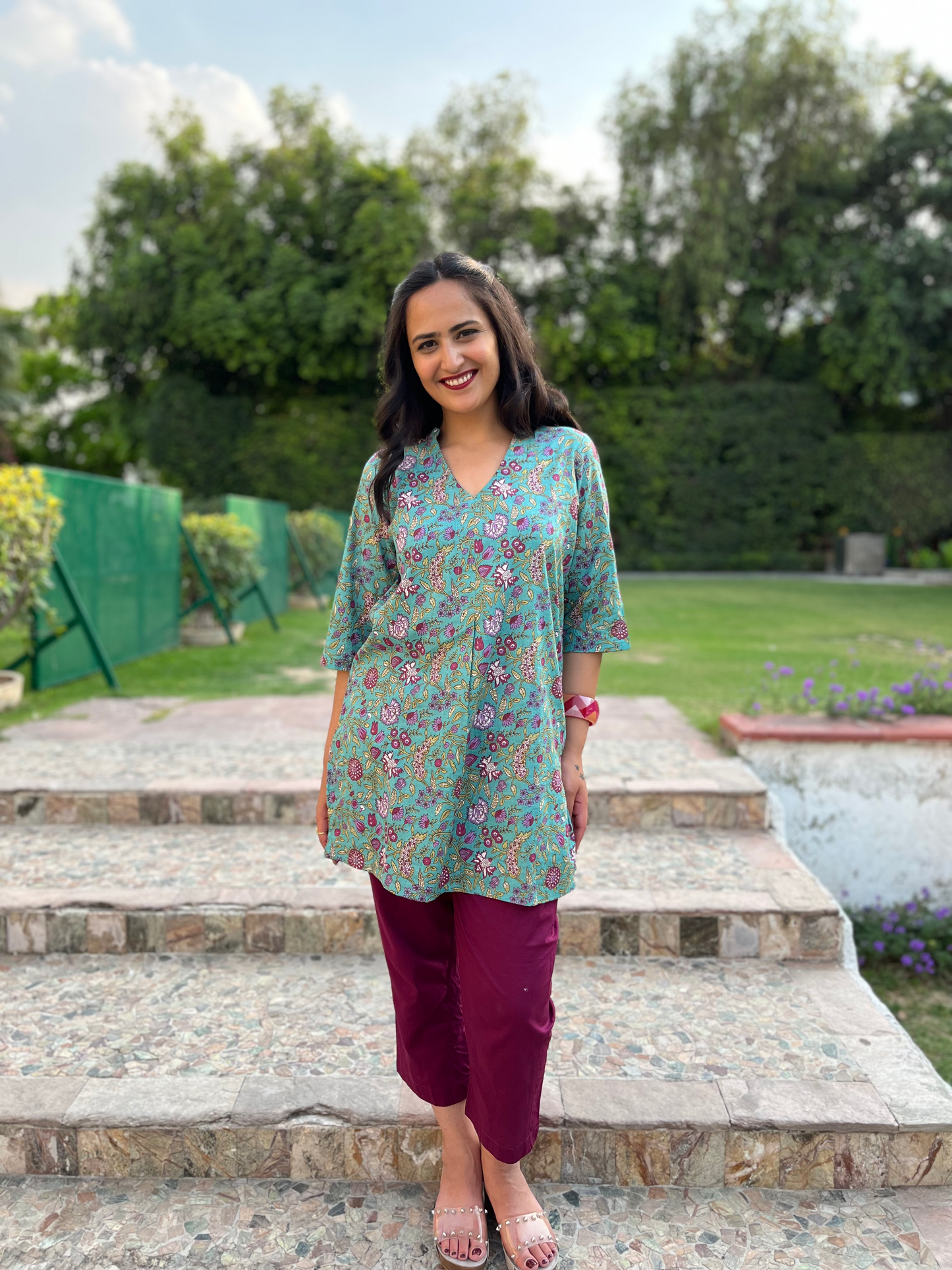 Green Printed Co-ord Set by Kamakhyaa with 100% pure cotton, Casual Wear, Co-ord Sets, FB ADS JUNE, Fitted At Waist, Green, KKYSS, Naturally Made, Printed, Relaxed Fit, Summer Sutra, Womenswear at Kamakhyaa for sustainable fashion