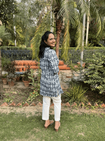 Blue Printed Top With Pant Set by Kamakhyaa with 100% pure cotton, Blue, Casual Wear, Complete Sets, FB ADS JUNE, Fitted At Waist, KKYSS, Naturally Made, Printed, Relaxed Fit, Summer Sutra, Womenswear at Kamakhyaa for sustainable fashion