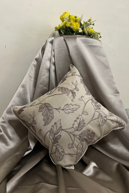 Enchanted Leaf by Aetherea with Beige, Cotton, Cushion covers, Embroidered, Sheer, Upcycled at Kamakhyaa for sustainable fashion