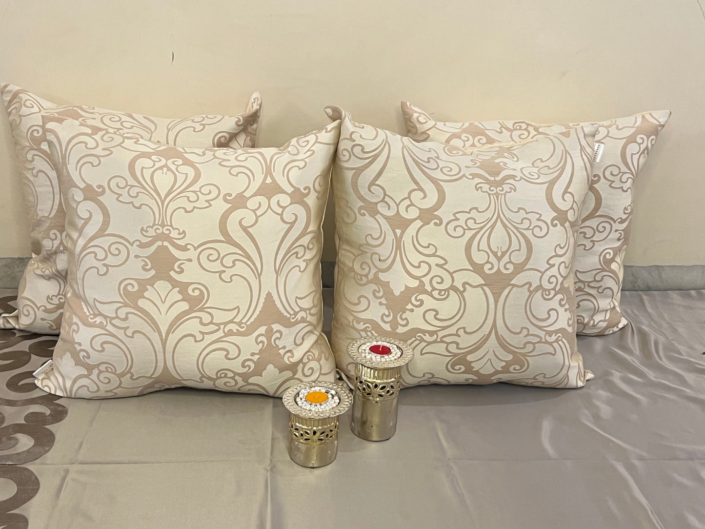 Artplay by Aetherea with Cushion covers, Embossed, ivory, Silk, Upcycled at Kamakhyaa for sustainable fashion