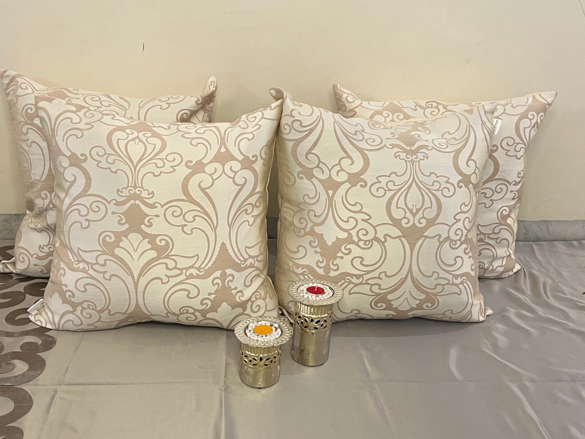 Artplay by Aetherea with Cushion covers, Embossed, ivory, Silk, Upcycled at Kamakhyaa for sustainable fashion