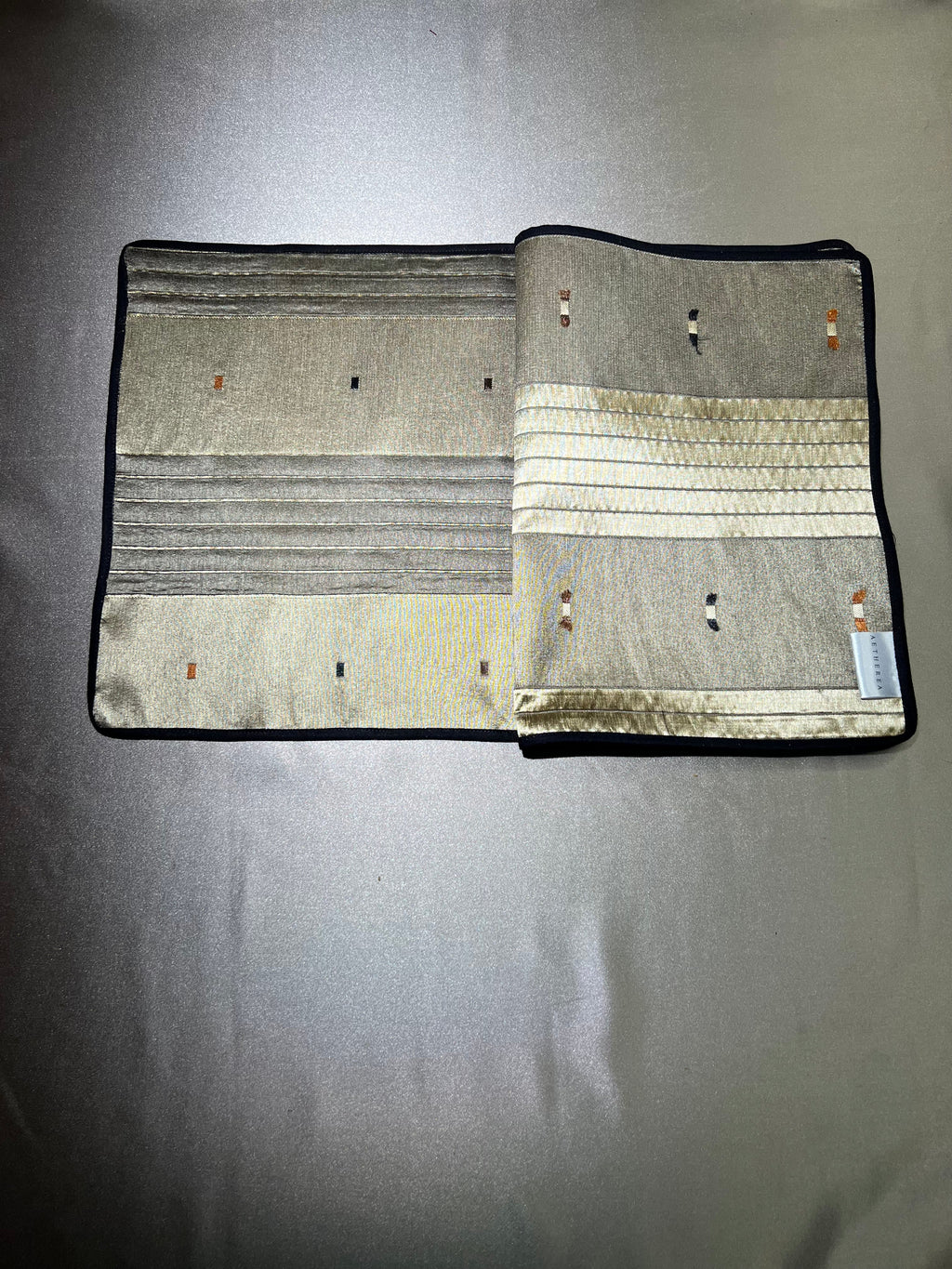 Champagne Dreams by Aetherea with Golden, Hand Embroidered, Table Mats, Upcycled at Kamakhyaa for sustainable fashion