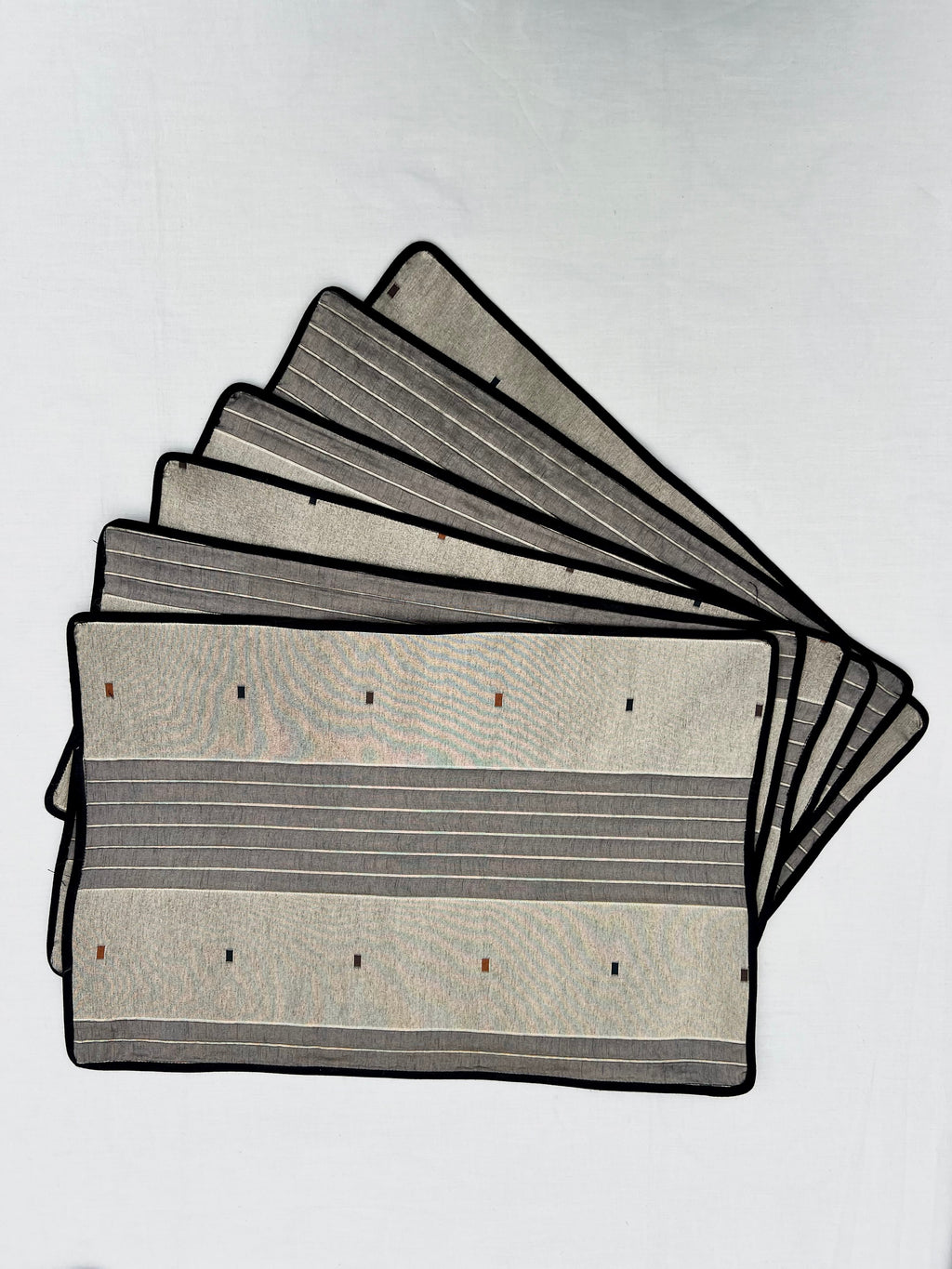 Champagne Dreams by Aetherea with Golden, Hand Embroidered, Table Mats, Upcycled at Kamakhyaa for sustainable fashion