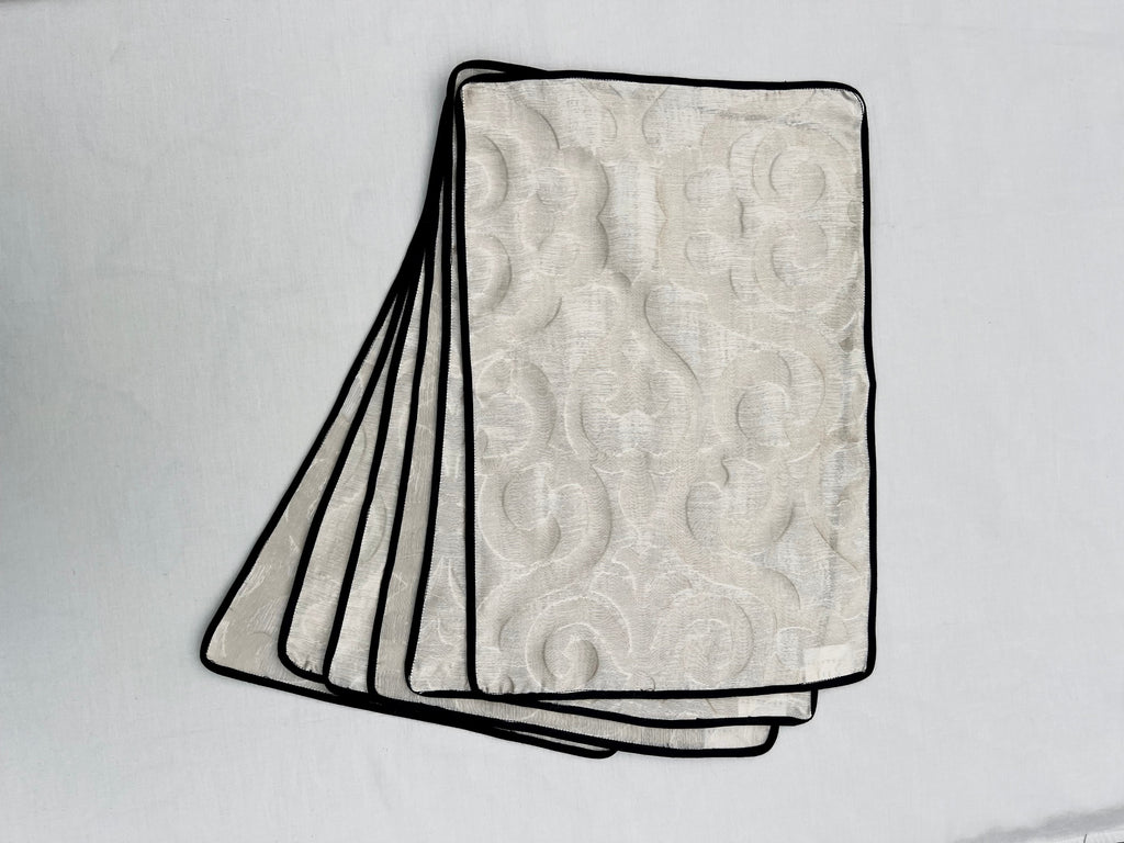 Gold Dust by Aetherea with Golden, Hand Embroidered, Table Mats, Upcycled at Kamakhyaa for sustainable fashion