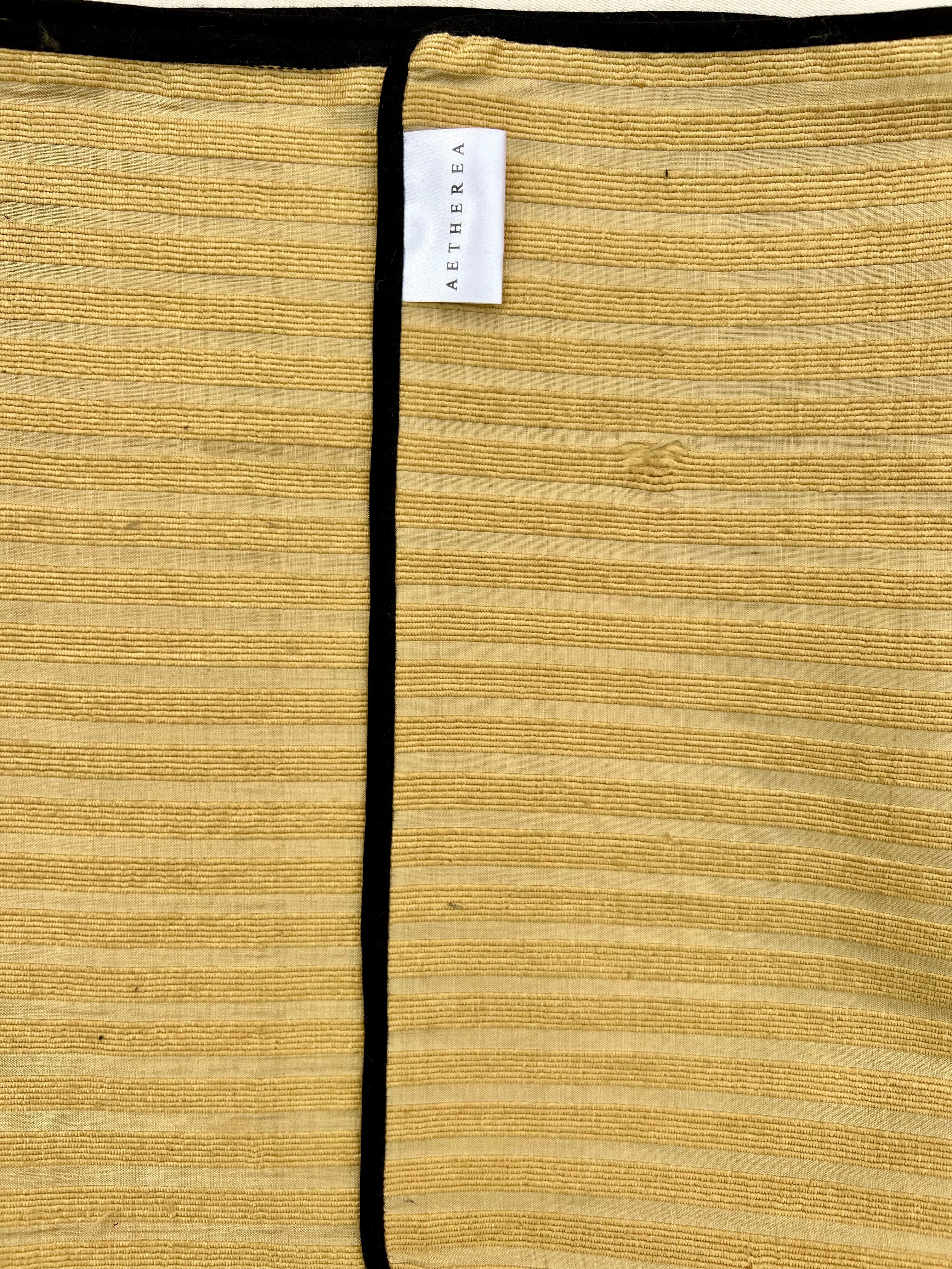 Gilded Sheen by Aetherea with Golden, Metallic, Monochrome, Silk, Stripes, Table Mats, Texture, Upcycled at Kamakhyaa for sustainable fashion