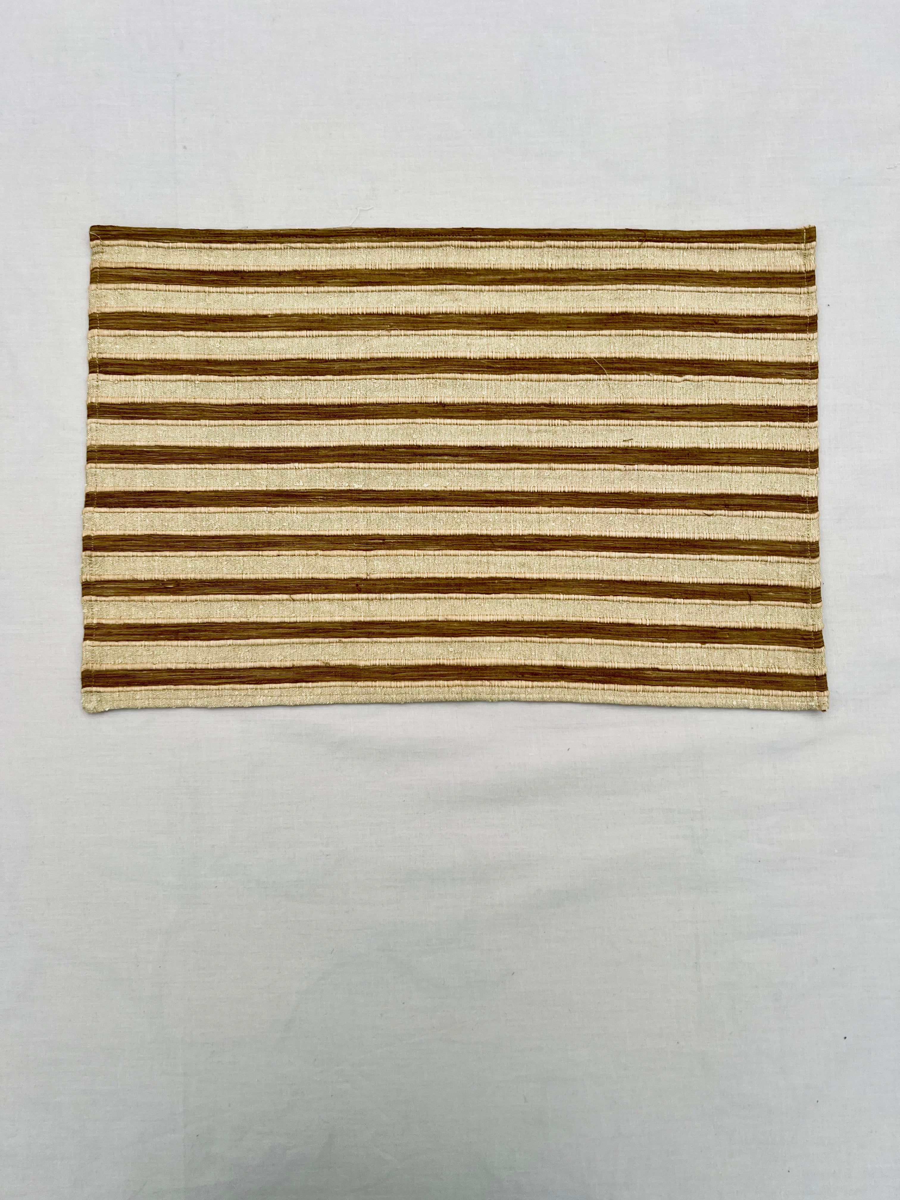 Neutral Harmony by Aetherea with Beige, Brown, Silk, Stripes, Table Mats, Texture, Upcycled at Kamakhyaa for sustainable fashion