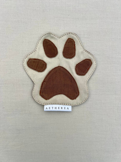 Paw Puff Winsome Coasters by Aetherea with Beige, Brown, Coasters, Cotton, Dual Tone, Silk, Upcycled at Kamakhyaa for sustainable fashion