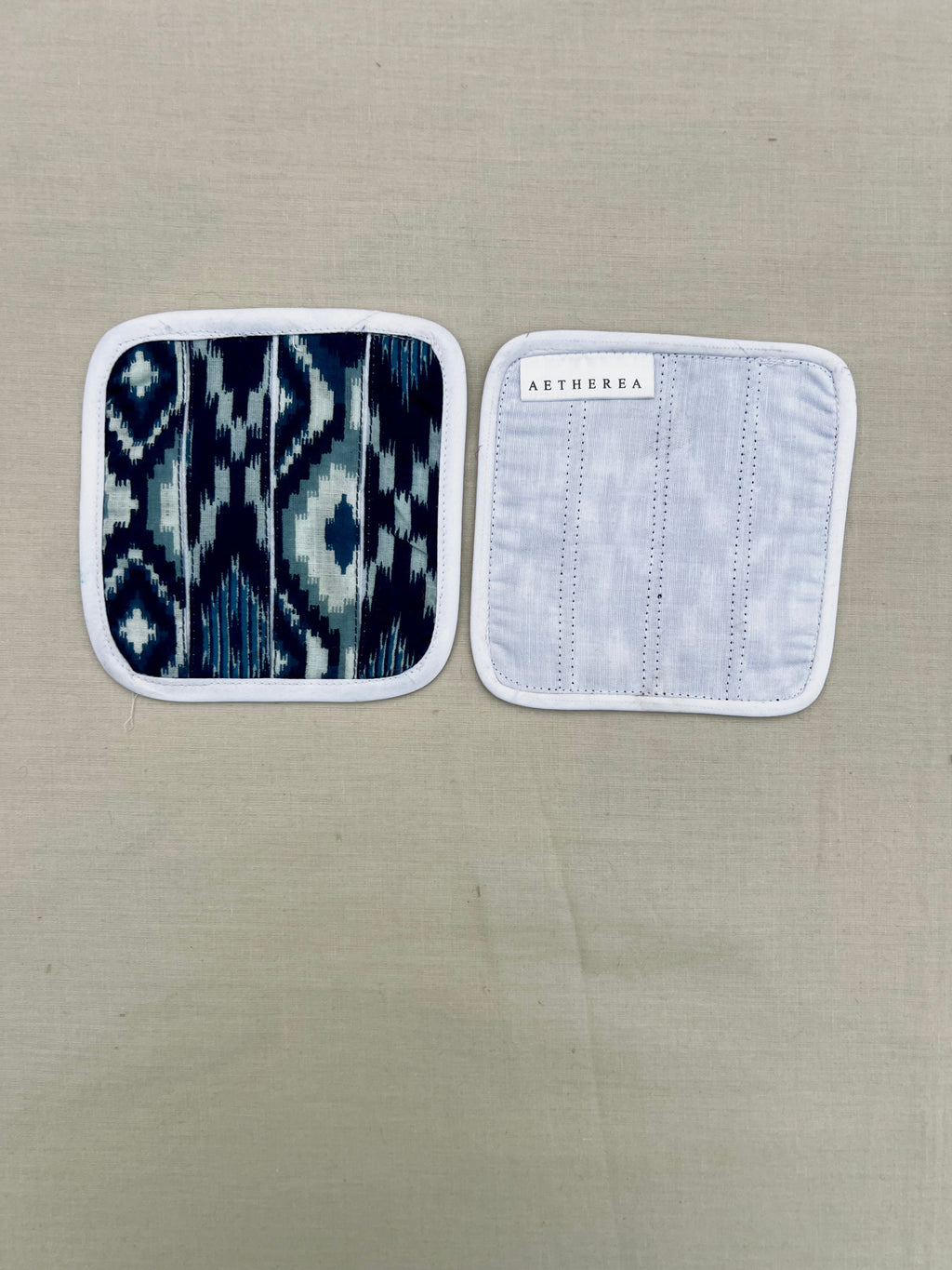 Cerulean by Aetherea with Blue, Coasters, Cotton, Printed, Upcycled at Kamakhyaa for sustainable fashion