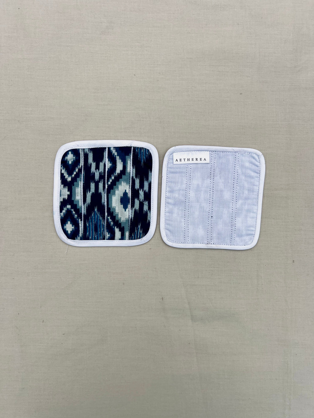 Cerulean by Aetherea with Blue, Coasters, Cotton, Printed, Upcycled at Kamakhyaa for sustainable fashion