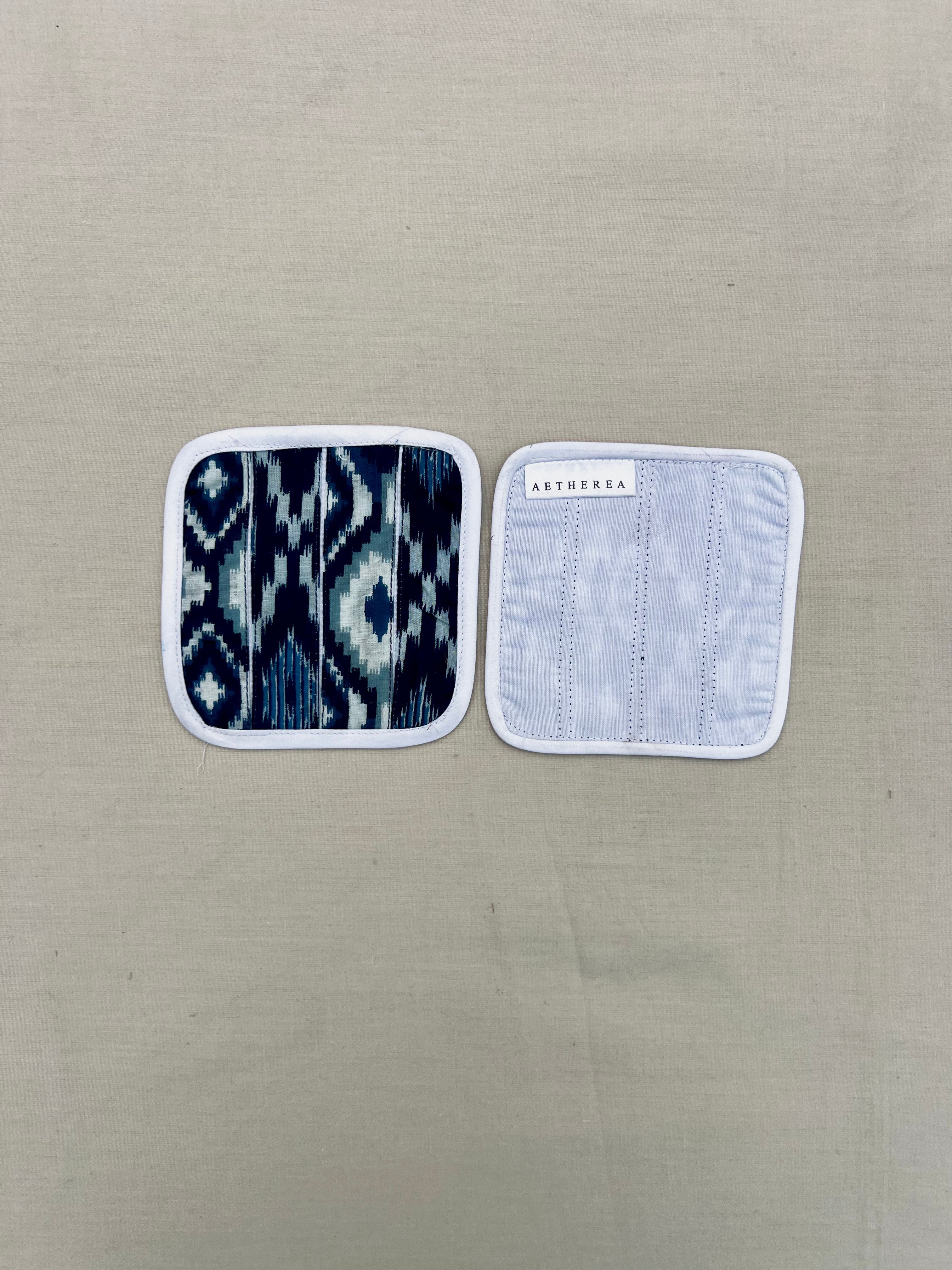 Cerulean by Aetherea with Blue, Coasters, Cotton, Printed, Upcycled at Kamakhyaa for sustainable fashion