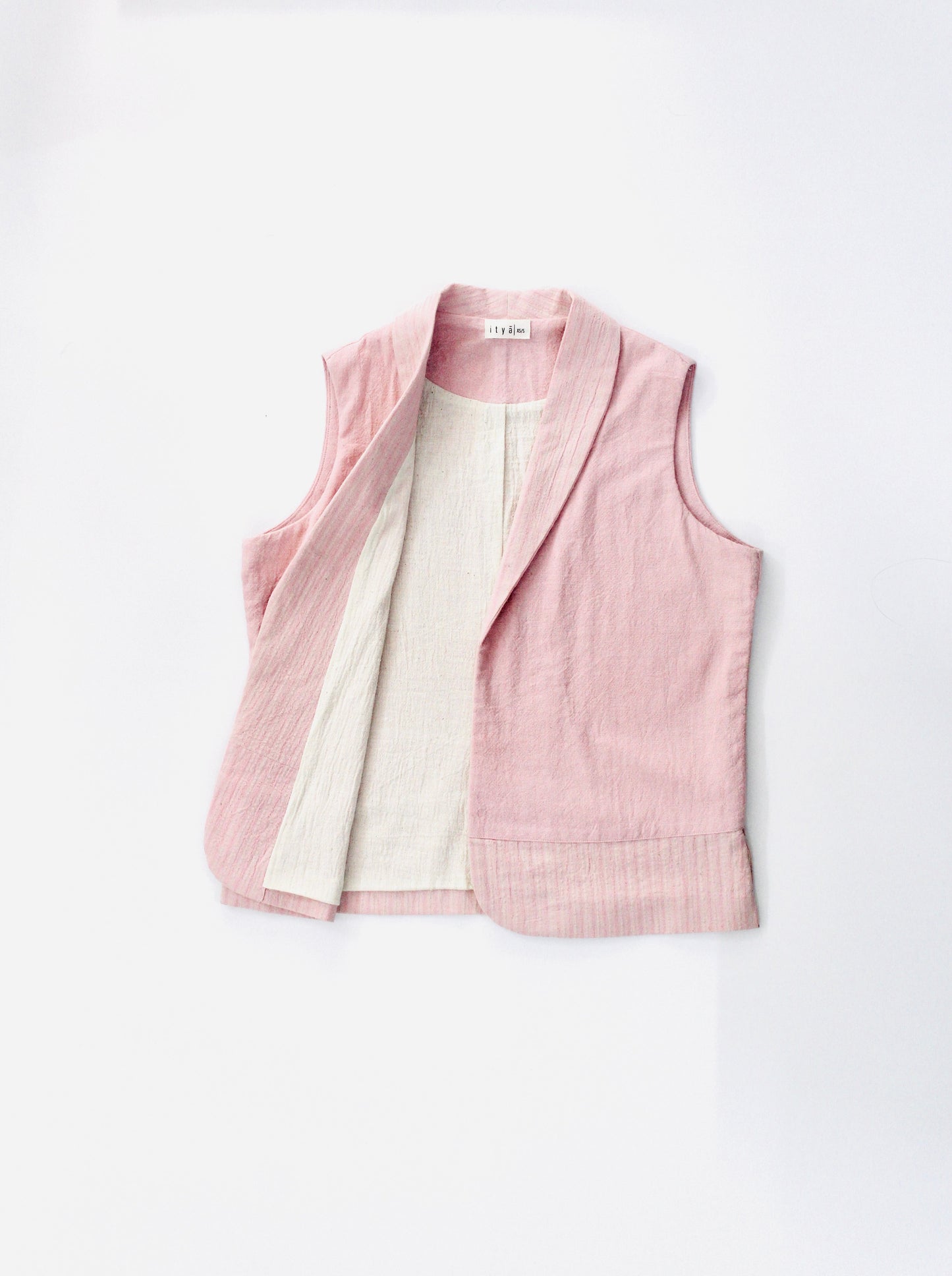 Kurasu Blazer by Itya with Blazers, Casual Wear, Hand Spun Cotton, Handwoven cotton, Natural, Pastel Perfect, Pastel Perfect by Itya, Pink, Plant Dye, Relaxed Fit, Solids, SS22, Womenswear at Kamakhyaa for sustainable fashion