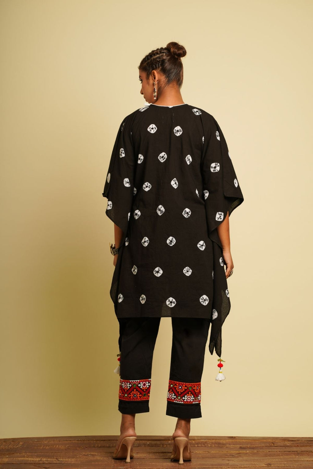 Black Embroidered Cotton Co-ord Set by Keva with 100% cotton, Black, Co-ord Sets, Fusion Wear, Kaftan Set, Natural, New, Ombre & Dyes, party, Party Wear Co-ords, Relaxed Fit, Saba, Womenswear at Kamakhyaa for sustainable fashion